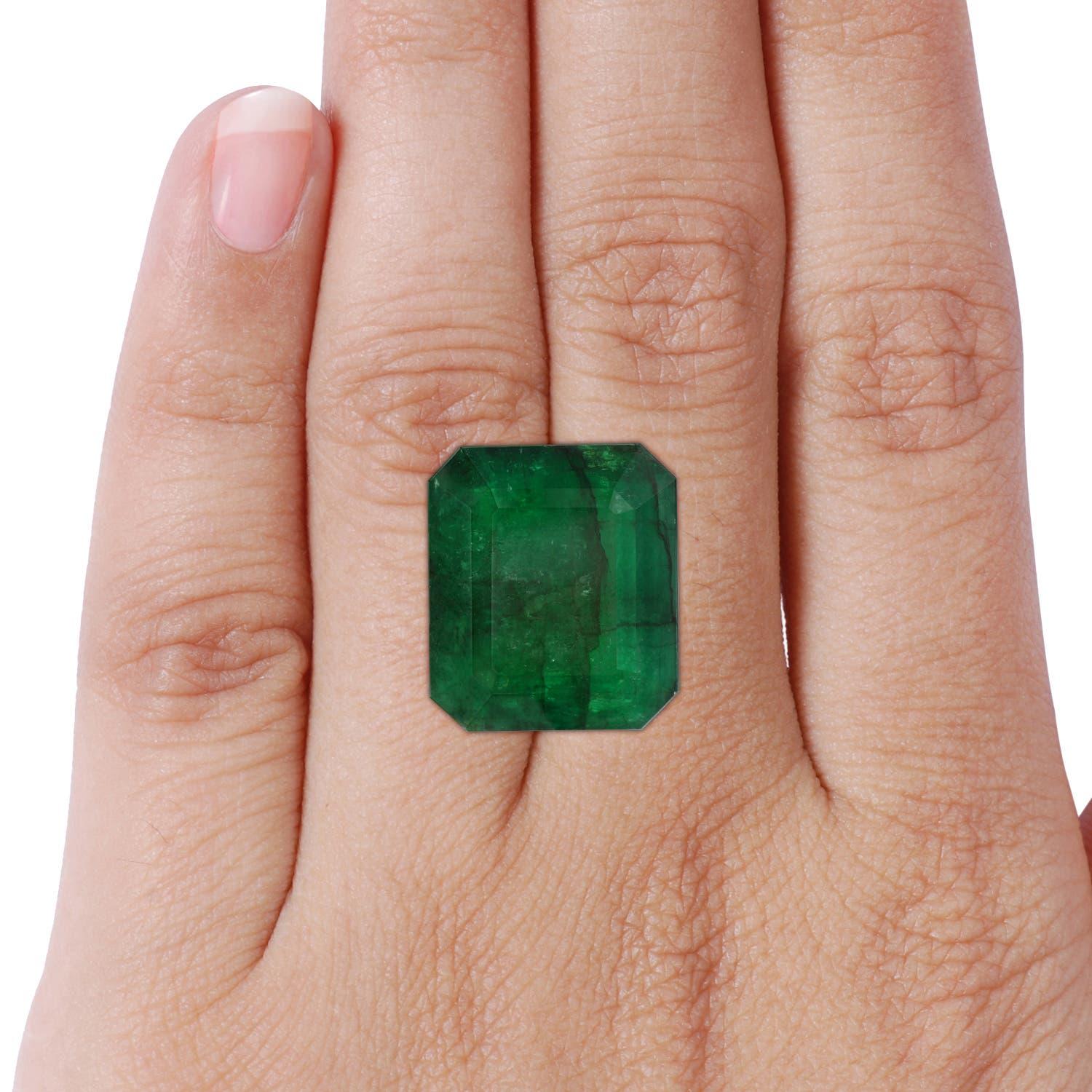 Angara Anillo de Esmeralda Natural Certificada por el GIA con Halo en Oro de 14K en venta 4