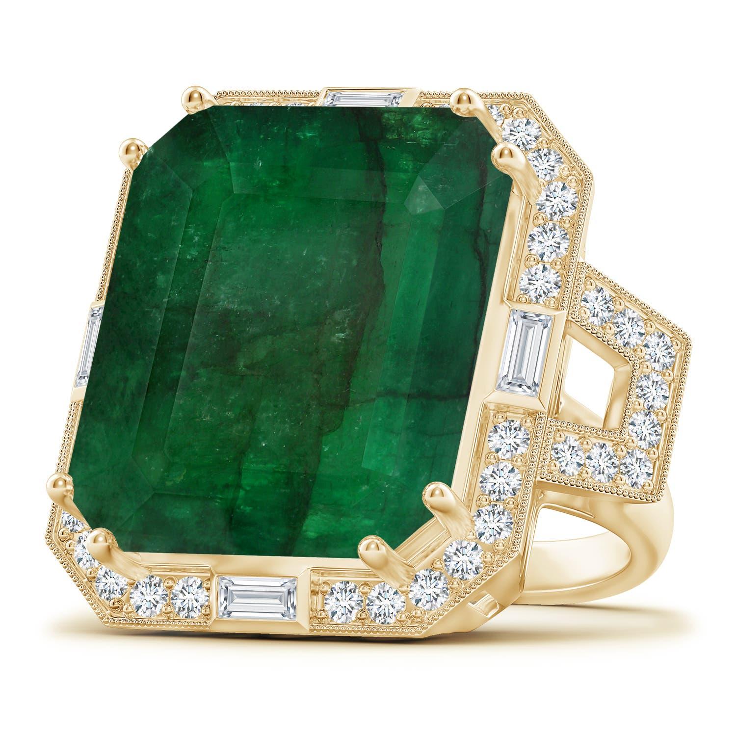 Angara Anillo de Esmeralda Natural Certificada por el GIA con Halo en Oro de 14K en venta 5