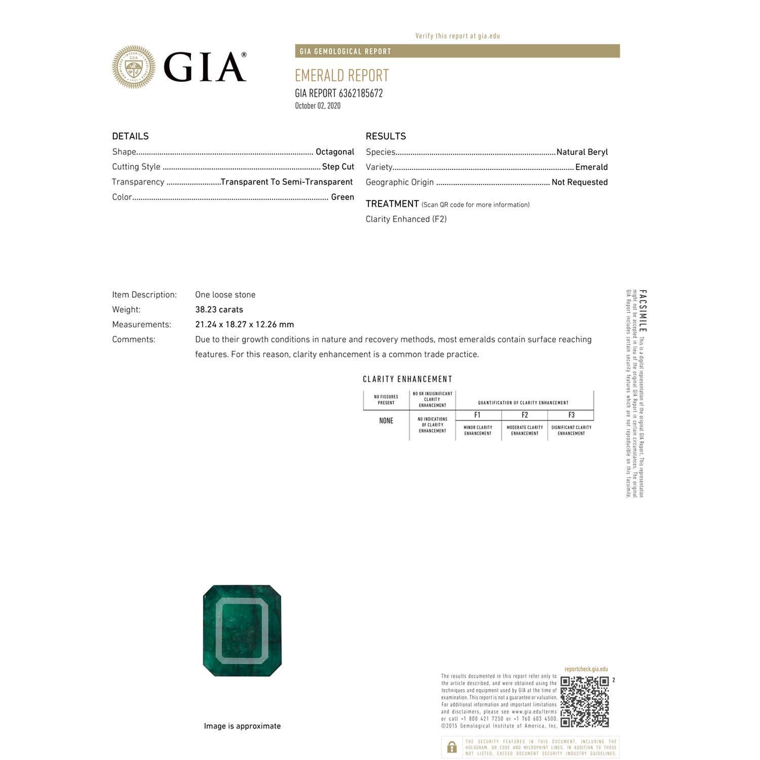 Angara Anillo de Esmeralda Natural Certificada por el GIA con Halo en Oro de 14K Moderno en venta