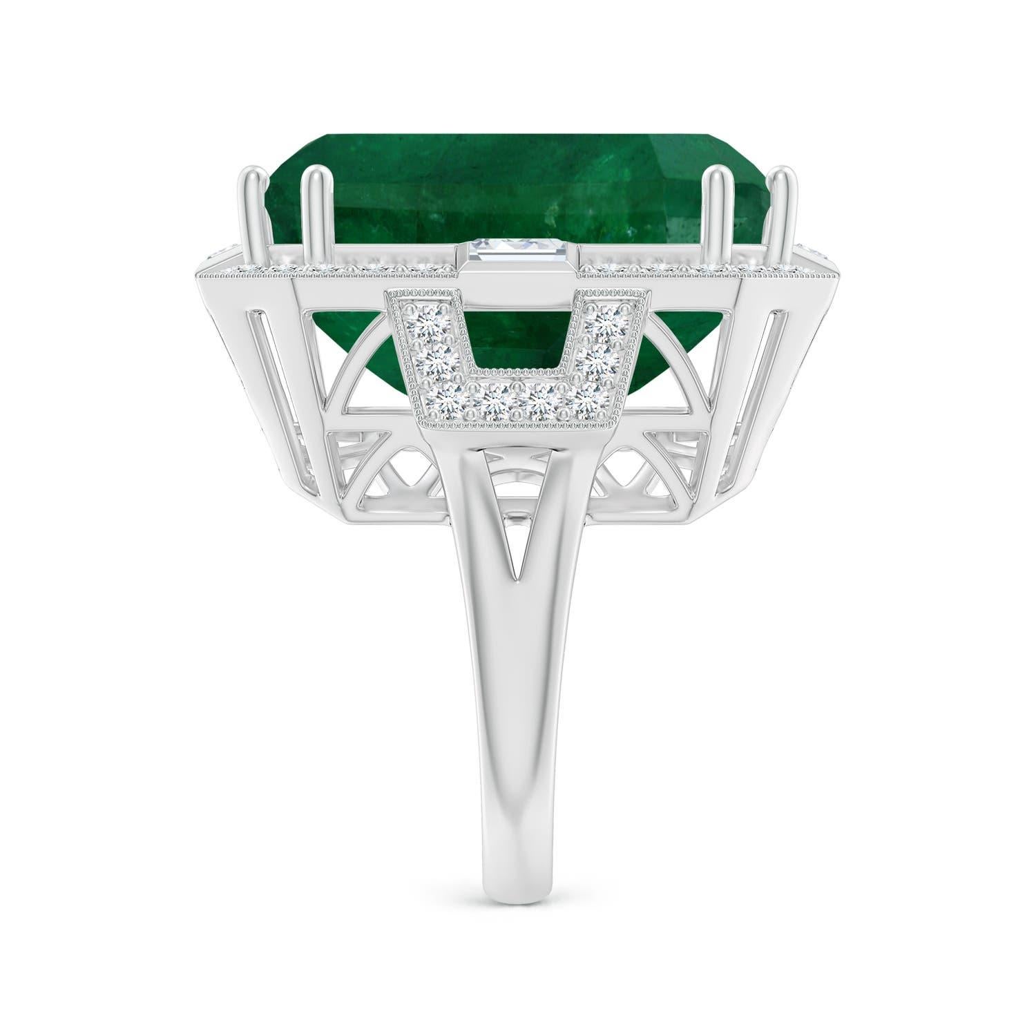 Angara Anillo de Esmeralda Natural Certificada por el GIA con Halo en Oro de 14K en Nuevo estado para la venta en Los Angeles, CA