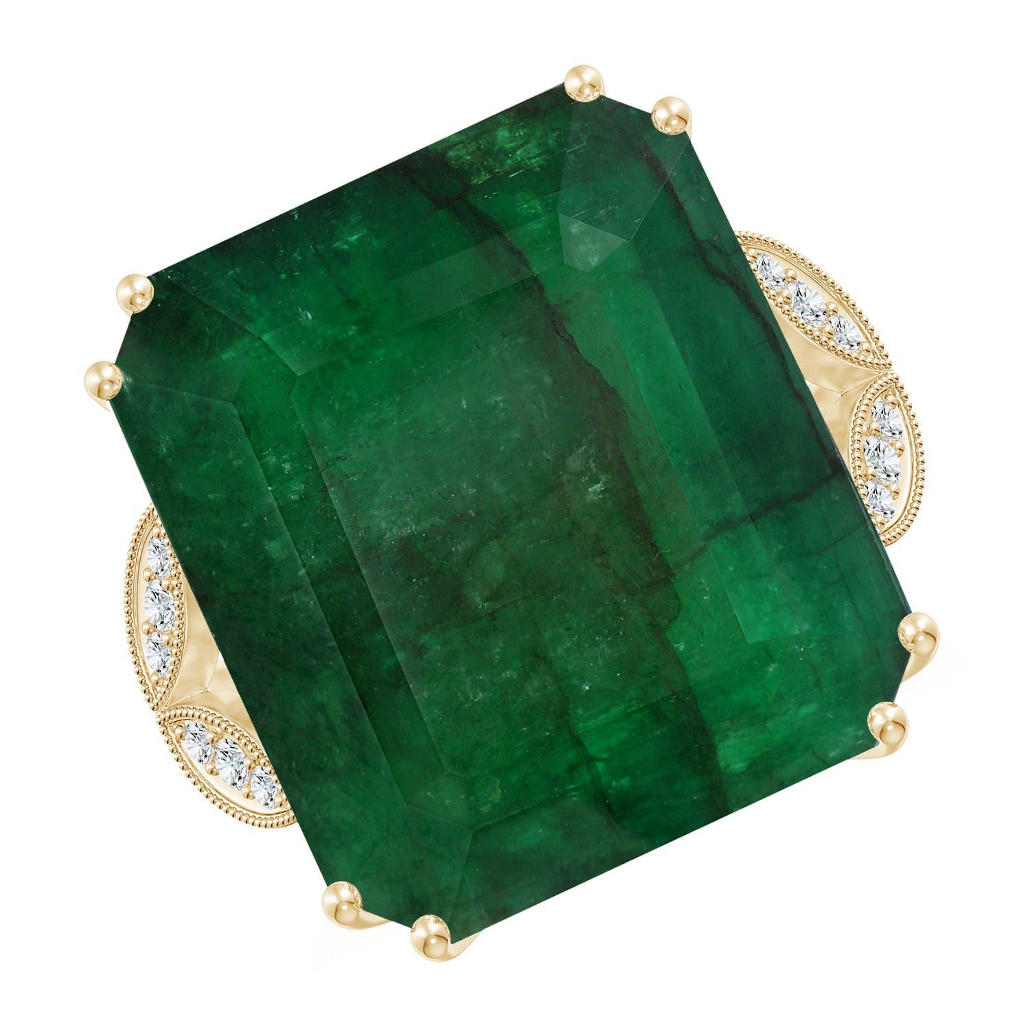 Angara Natural GIA zertifiziert Smaragd-Schliff Smaragd Solitär Ring in 14K Gold im Angebot 5