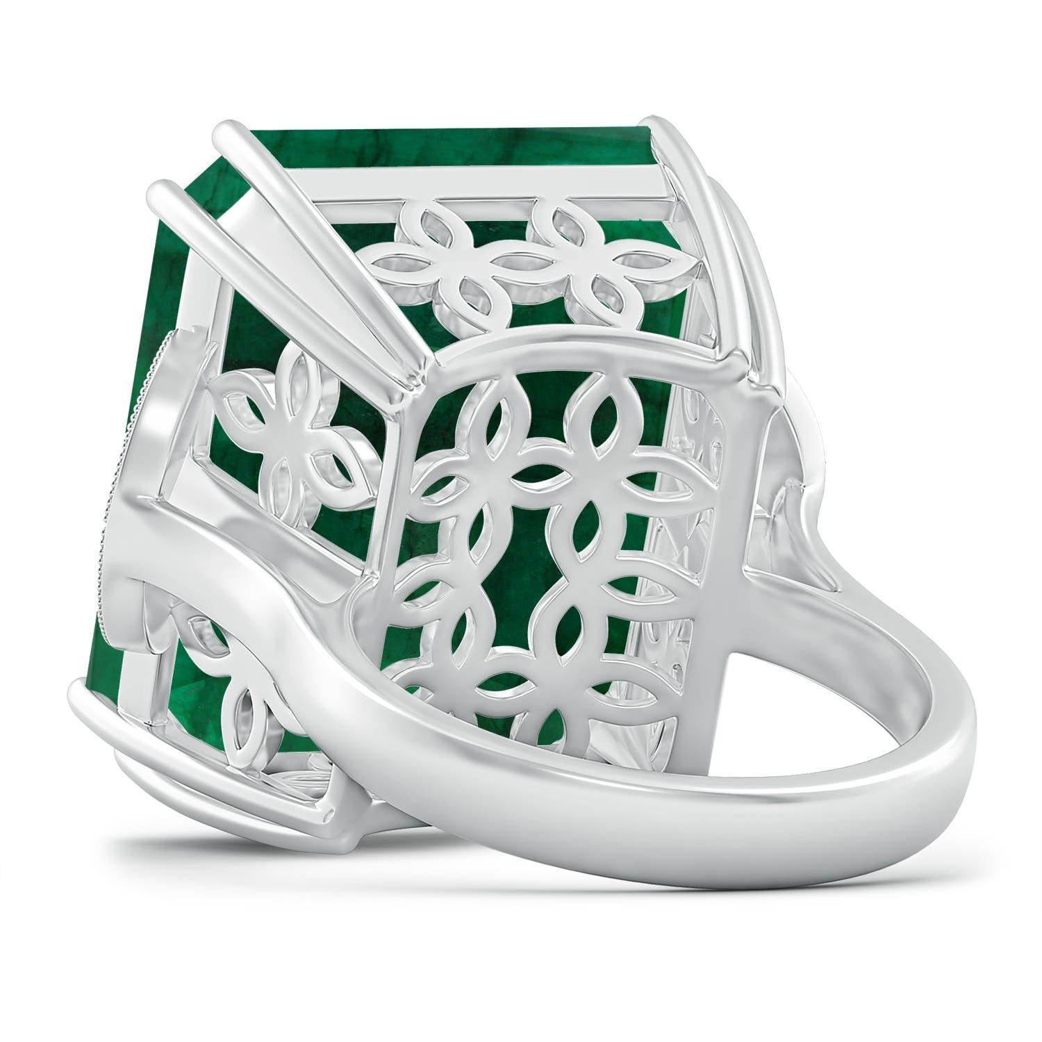Angara Natural GIA zertifiziert Smaragd-Schliff Smaragd Solitär Ring in 14K Gold Damen im Angebot