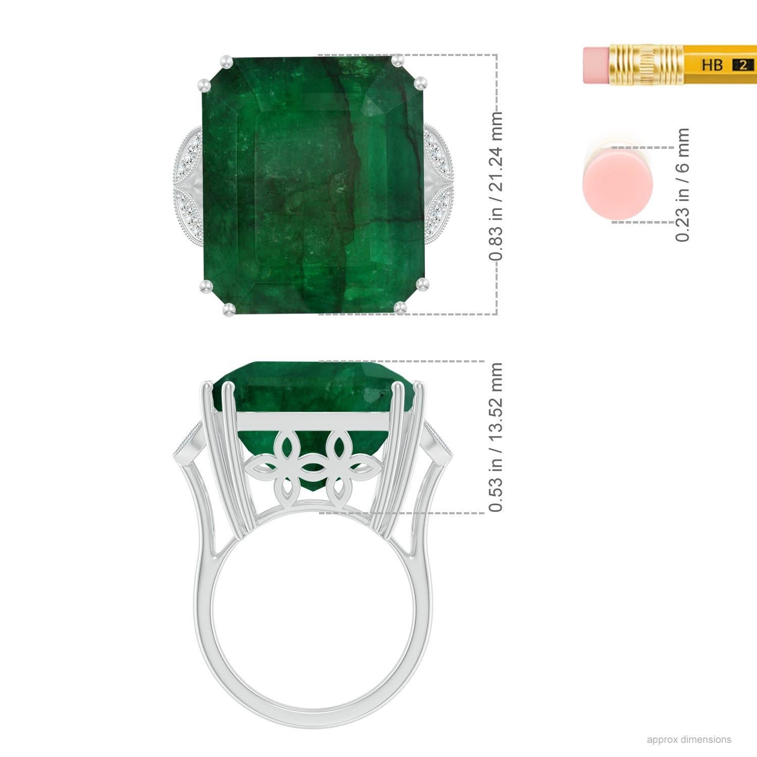 Angara Natural GIA zertifiziert Smaragd-Schliff Smaragd Solitär Ring in 14K Gold im Angebot 2