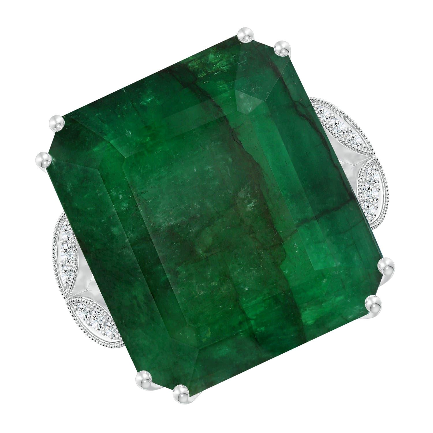 Angara Natural GIA zertifiziert Smaragd-Schliff Smaragd Solitär Ring in 14K Gold im Angebot