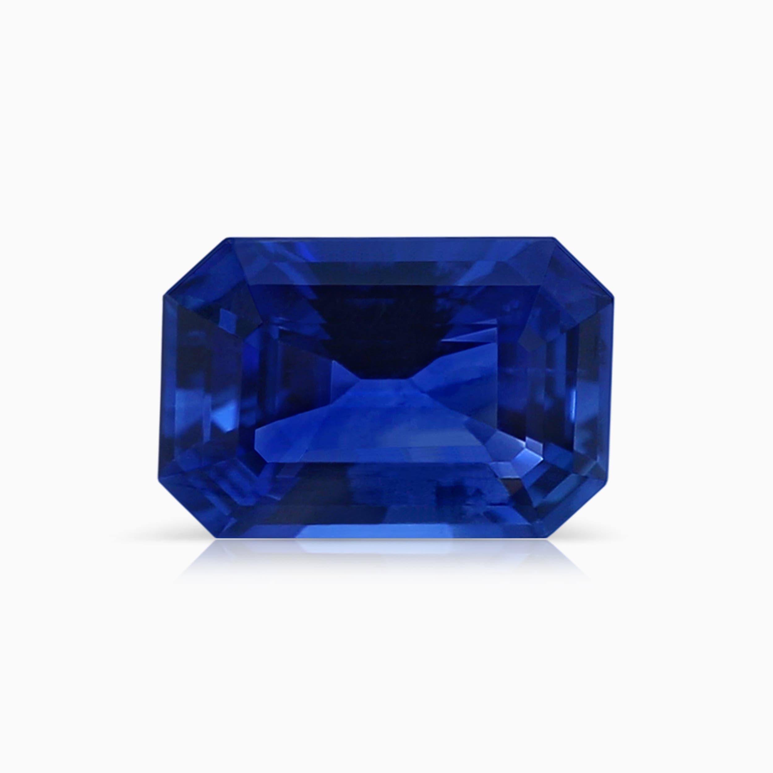 Angara Natural GIA zertifiziert Smaragd Schliff Saphir Halo-Anhänger in 14K massivem Gold Damen im Angebot