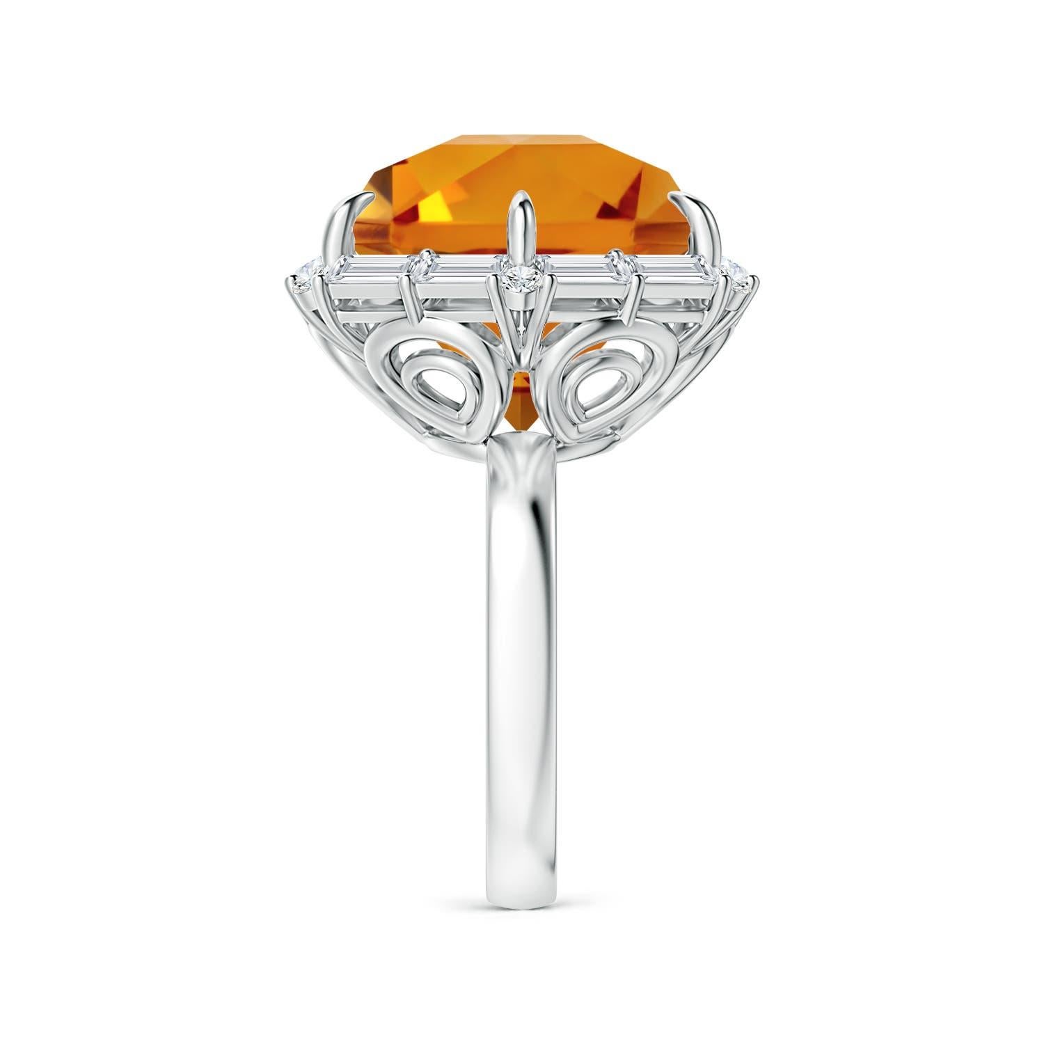 Angara Bague Halo en or 14K avec citrine de taille fantaisie certifiée GIA de 13,05 ct Neuf - En vente à Los Angeles, CA