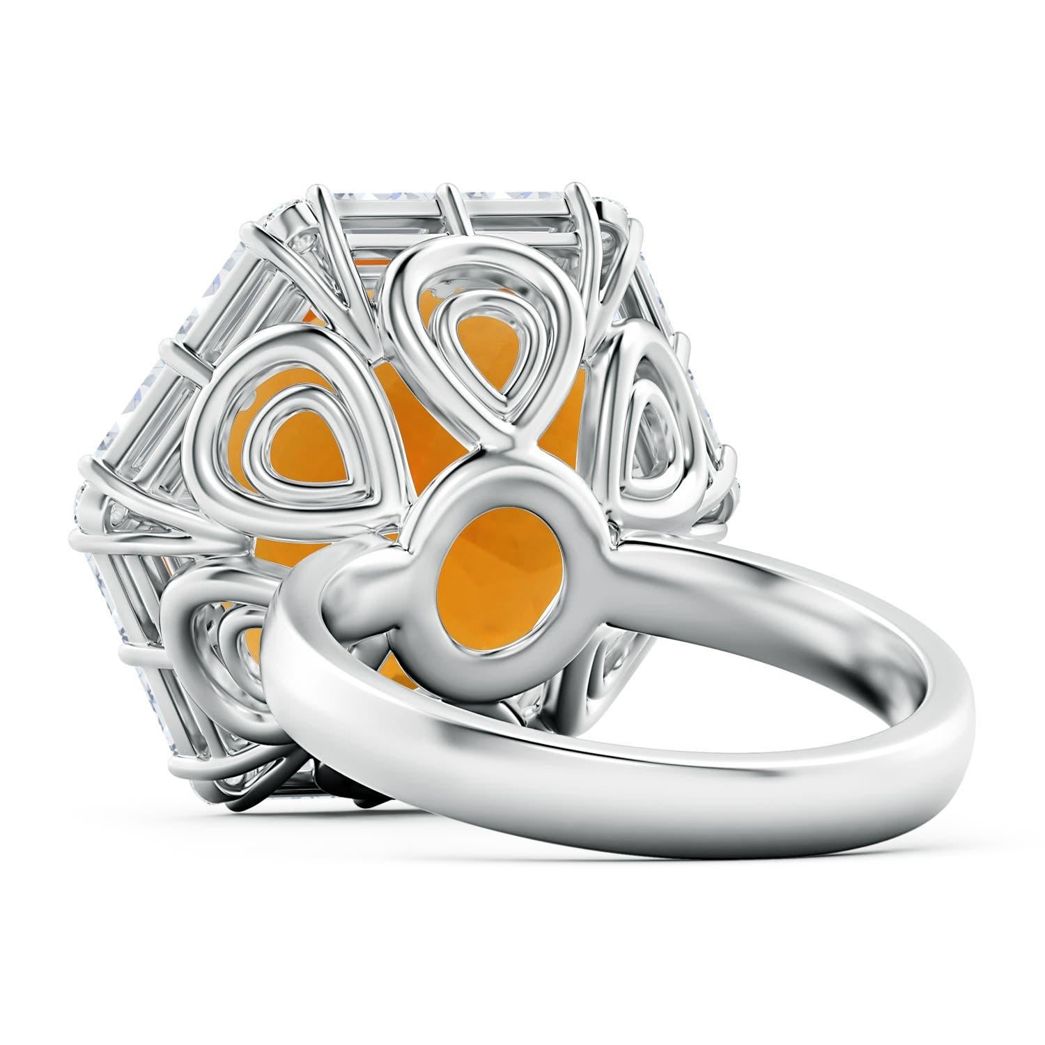 Angara Bague Halo en or 14K avec citrine de taille fantaisie certifiée GIA de 13,05 ct Pour femmes en vente