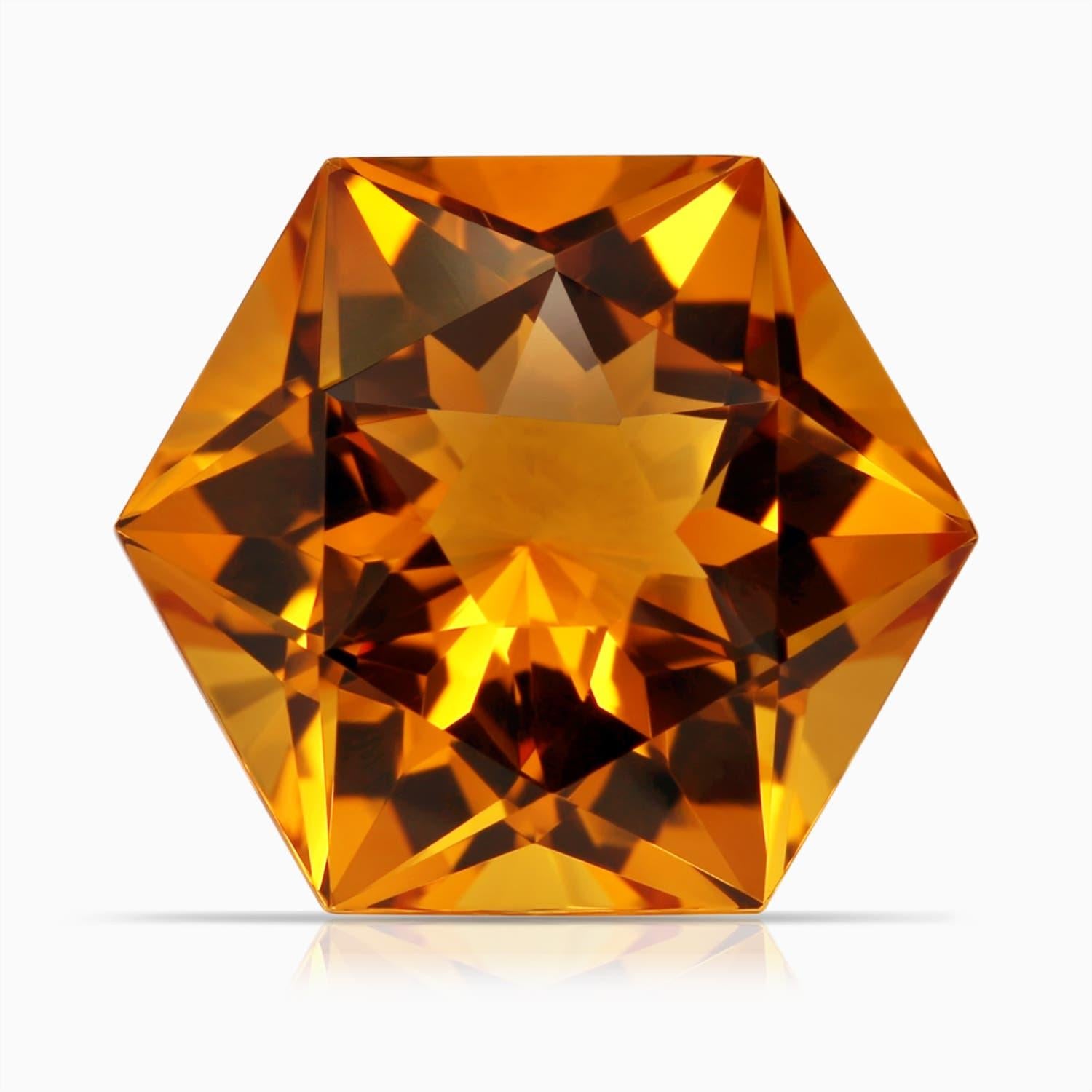 Angara Bague Halo en or 14K avec citrine de taille fantaisie certifiée GIA de 13,05 ct en vente 3