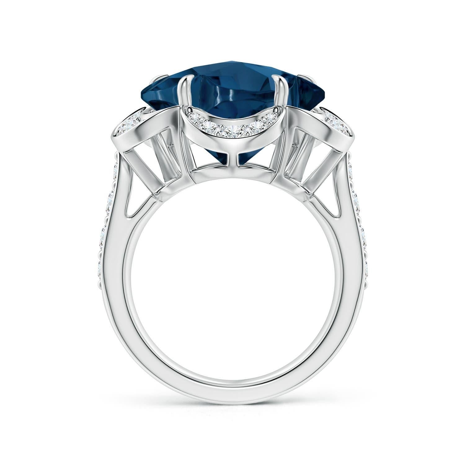 Taglio misto Anello con Topazio Blu di Londra da 13,9 carati certificato GIA di Angara Nature in oro 14K in vendita