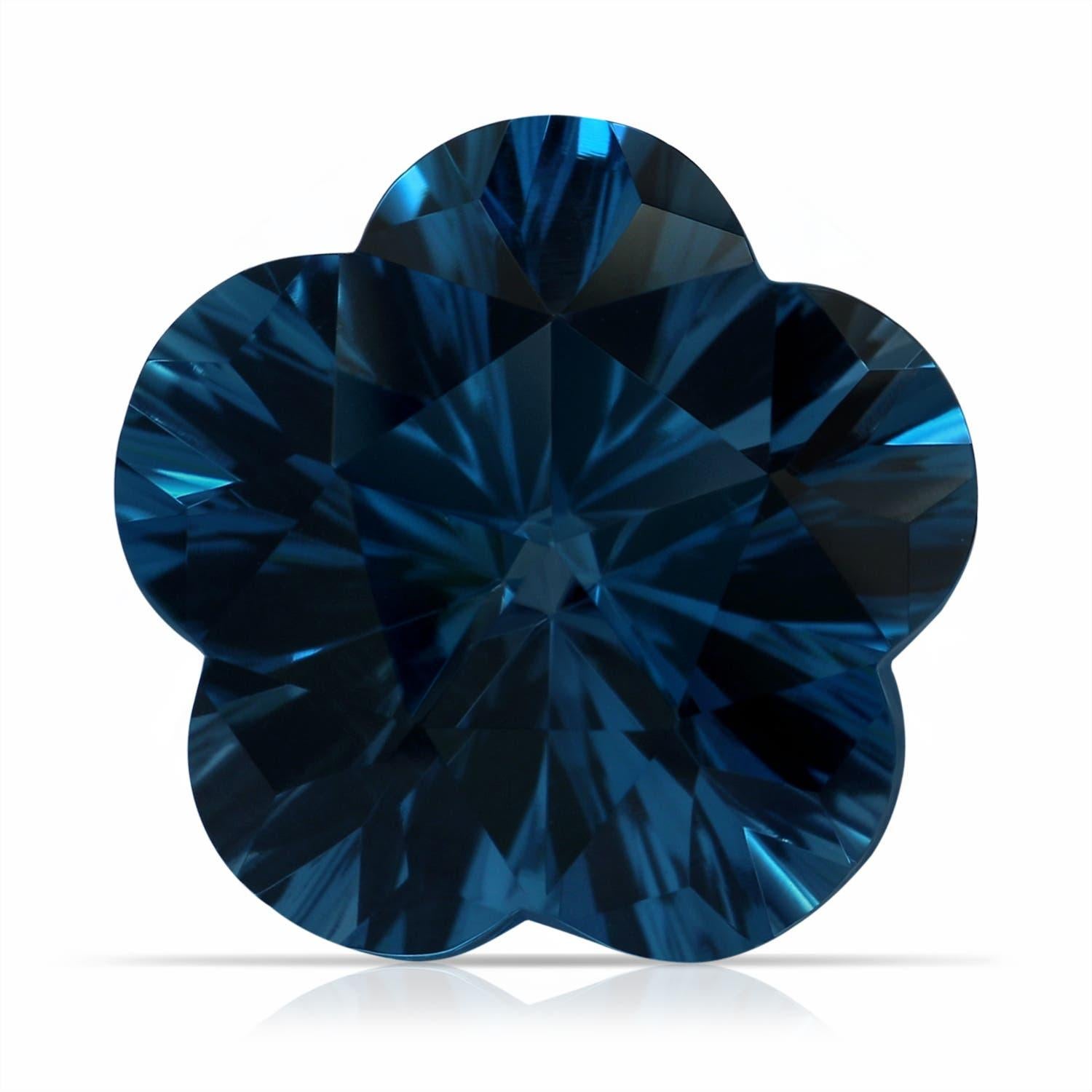 Anello con Topazio Blu di Londra da 13,9 carati certificato GIA di Angara Nature in oro 14K in vendita 3
