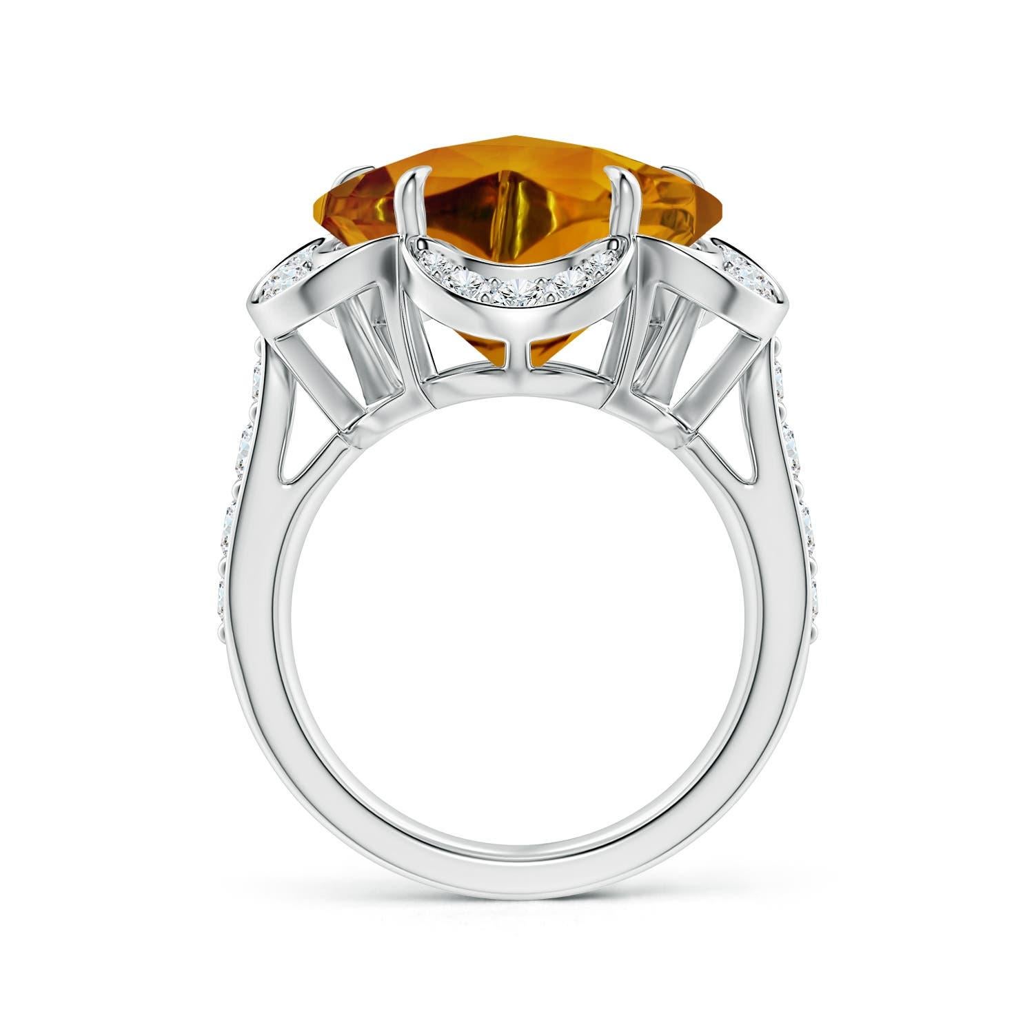 Taille mixte Angara Bague en or 14 carats avec citrine et diamant certifiée GIA et de couleur naturelle en vente