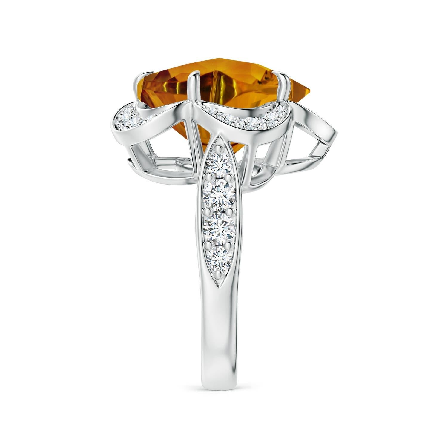 Angara Bague en or 14 carats avec citrine et diamant certifiée GIA et de couleur naturelle Neuf - En vente à Los Angeles, CA
