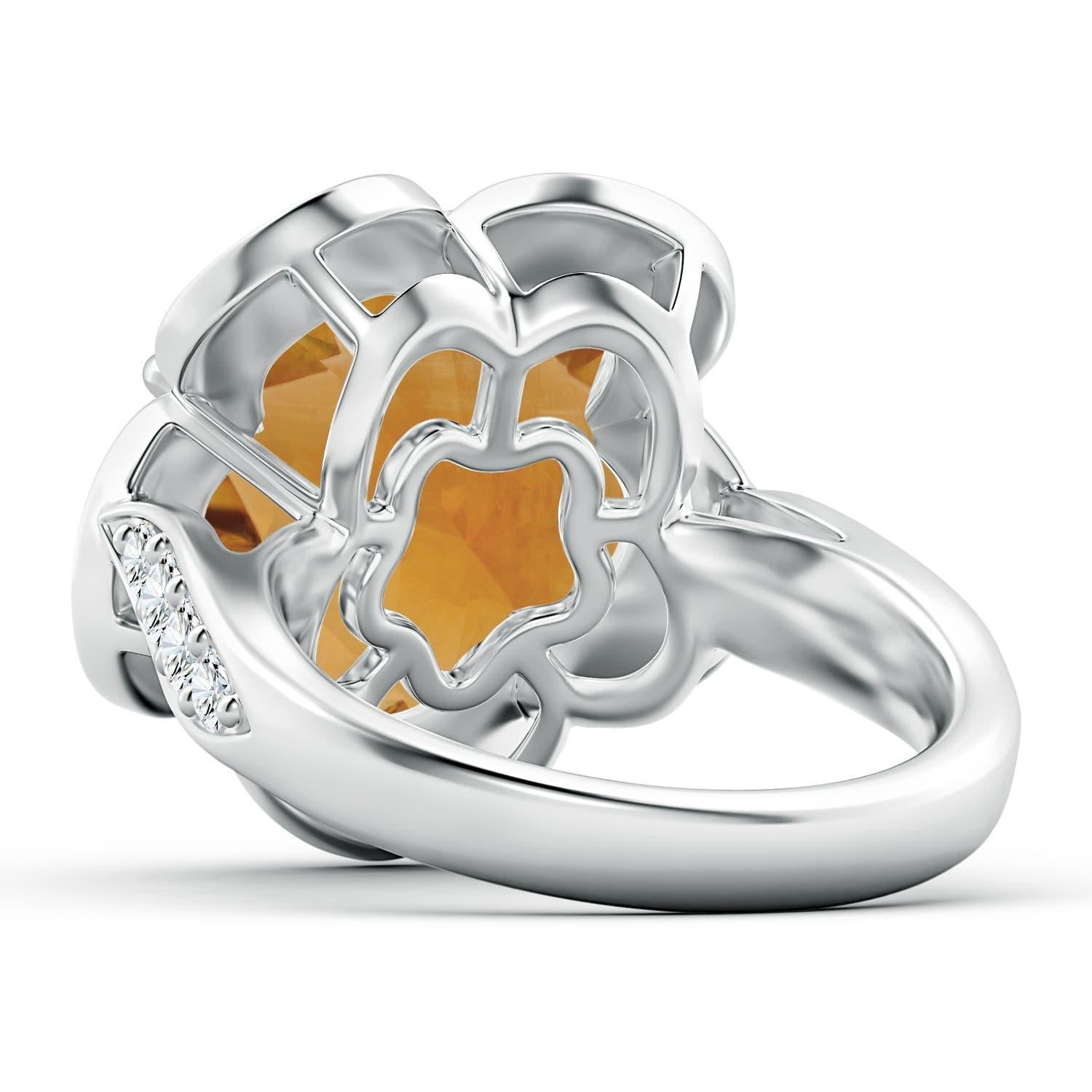Angara Bague en or 14 carats avec citrine et diamant certifiée GIA et de couleur naturelle Pour femmes en vente