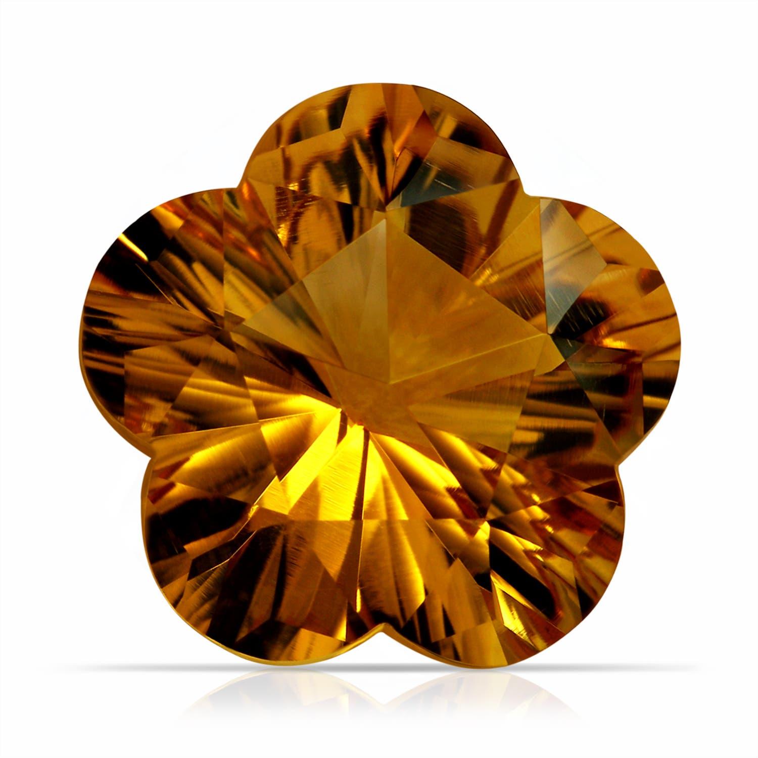 Angara Bague en or 14 carats avec citrine et diamant certifiée GIA et de couleur naturelle en vente 3