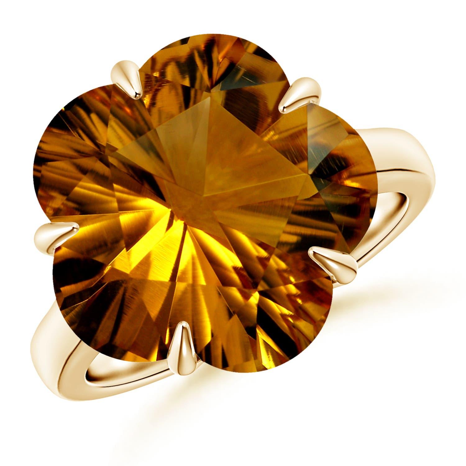 Bague solitaire en or 14 carats de 9,3 ct de citrine certifiée GIA et de couleur naturelle Angara en vente 3