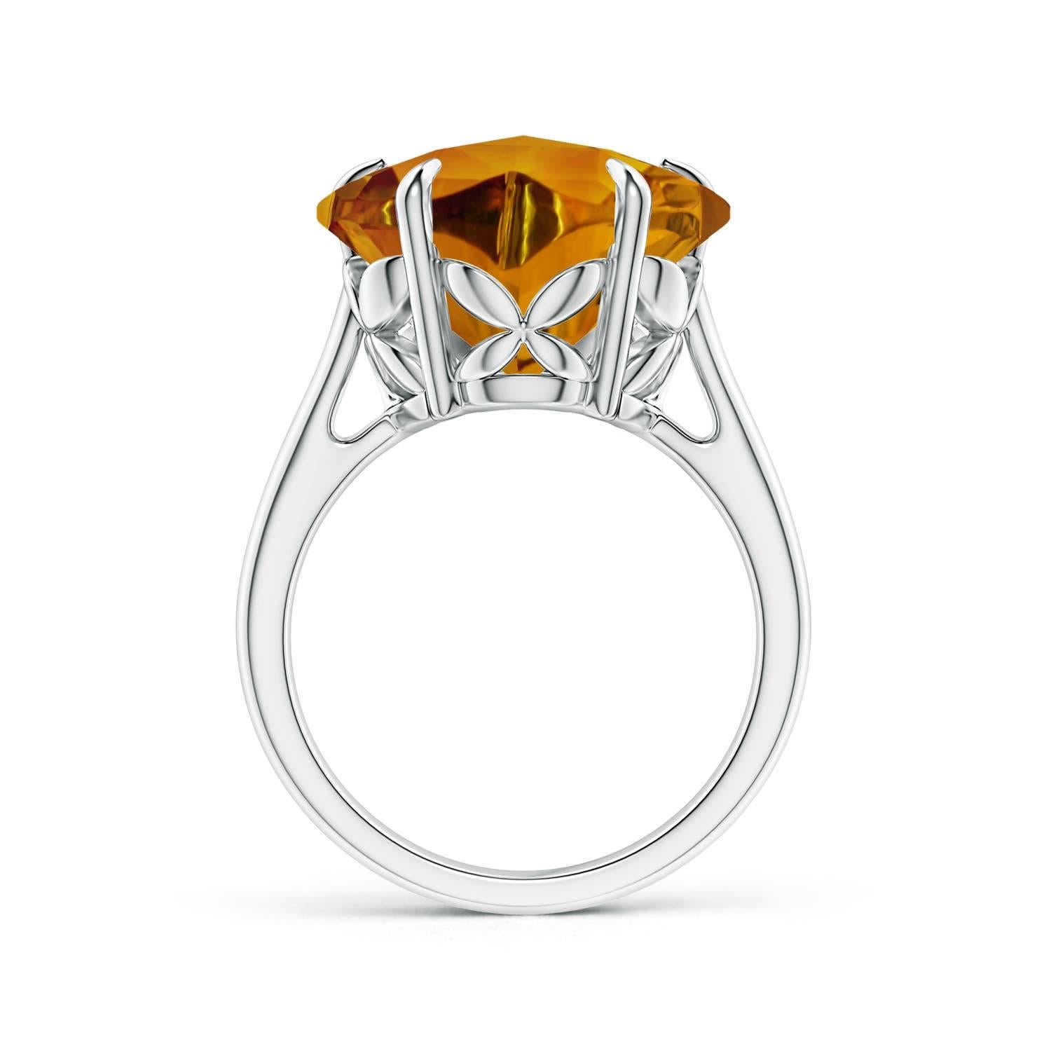 Moderne Bague solitaire en or 14 carats de 9,3 ct de citrine certifiée GIA et de couleur naturelle Angara en vente