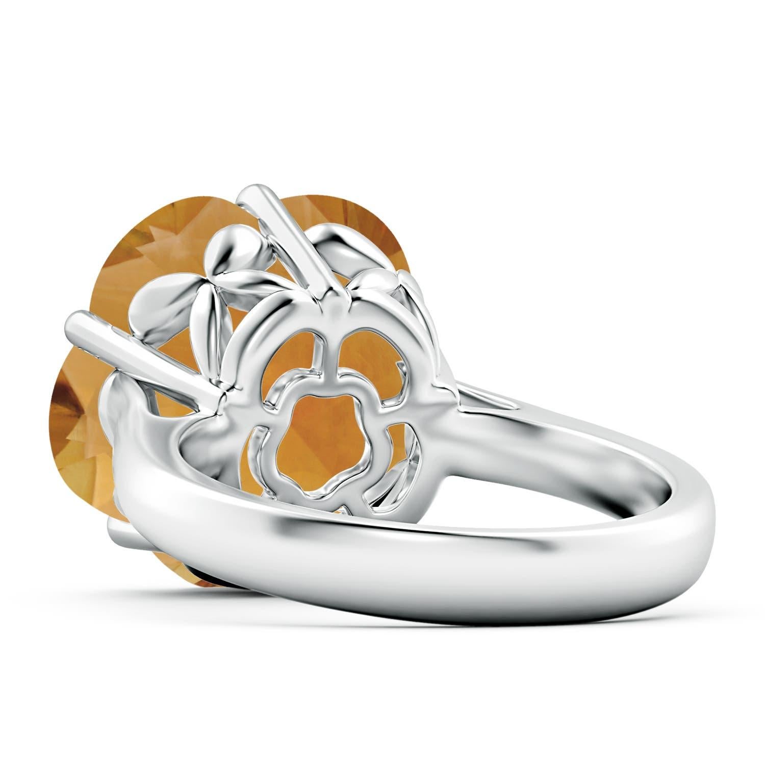 Taille mixte Bague solitaire en or 14 carats de 9,3 ct de citrine certifiée GIA et de couleur naturelle Angara en vente