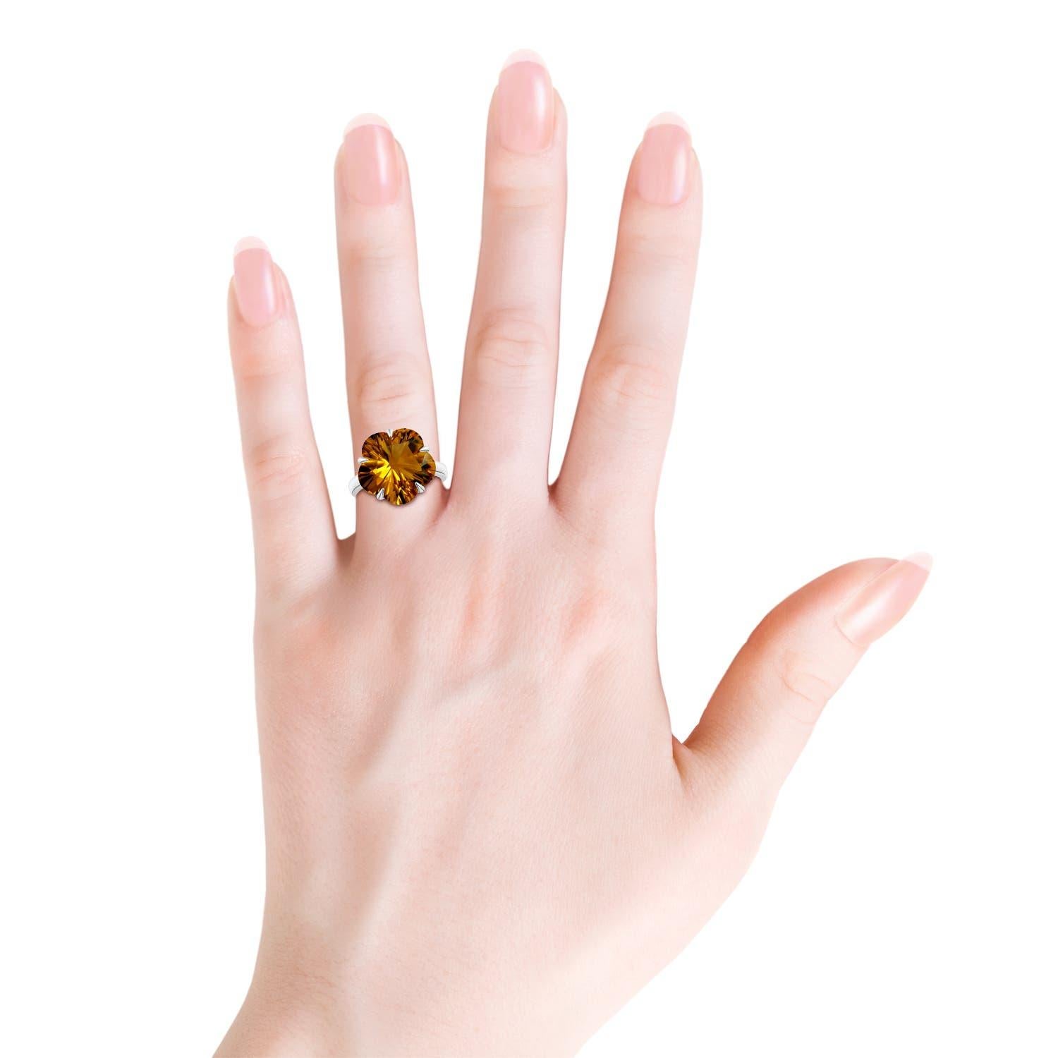 Bague solitaire en or 14 carats de 9,3 ct de citrine certifiée GIA et de couleur naturelle Angara Neuf - En vente à Los Angeles, CA