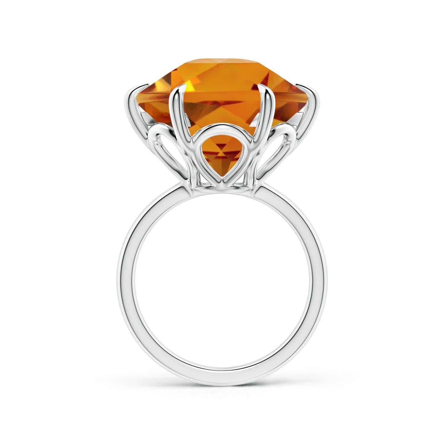 Angara Natural GIA zertifiziert hexagonal 13,05 ct Citrin Solitär Ring 14K Gold (Hexagonschliff) im Angebot