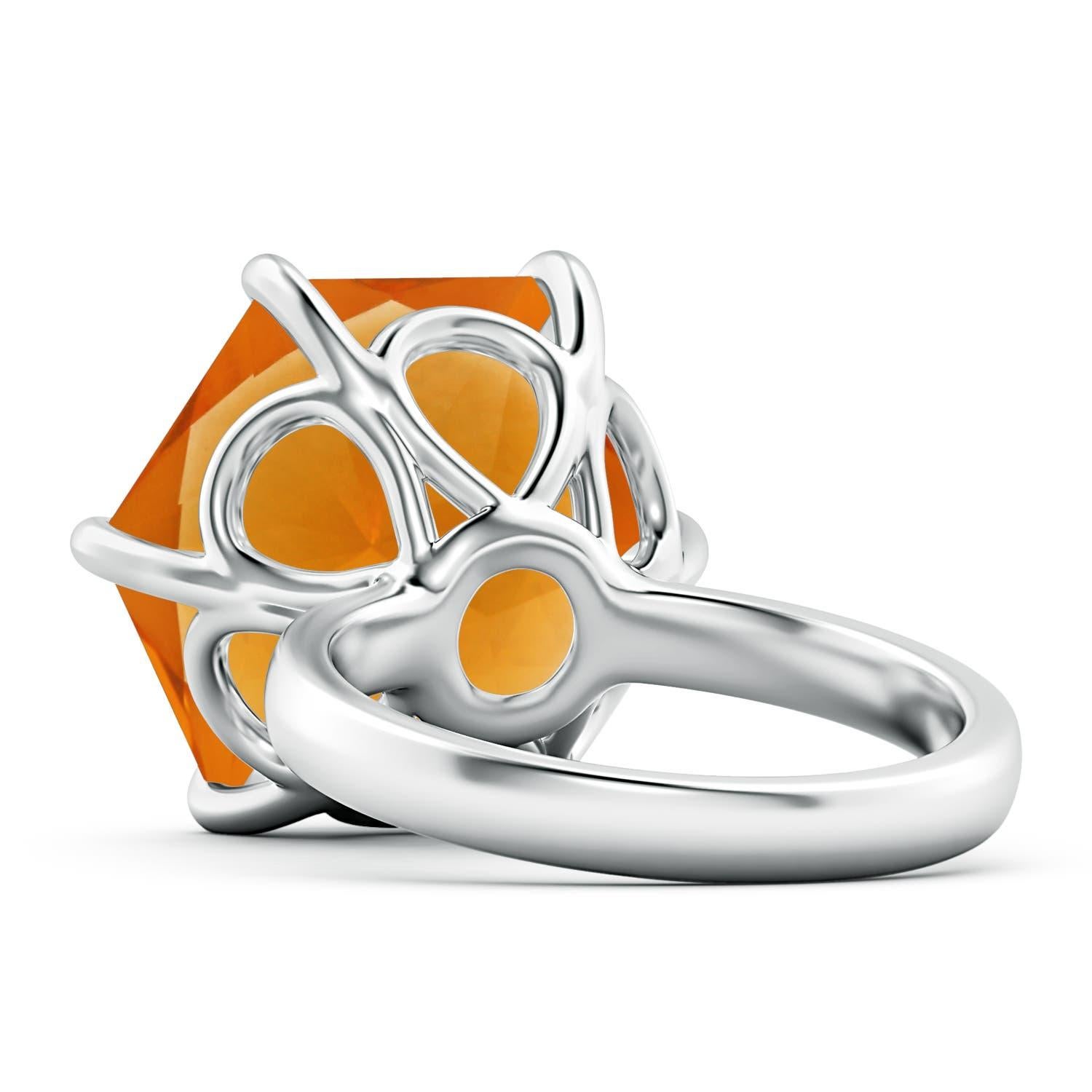 Angara Natural GIA zertifiziert hexagonal 13,05 ct Citrin Solitär Ring 14K Gold Damen im Angebot