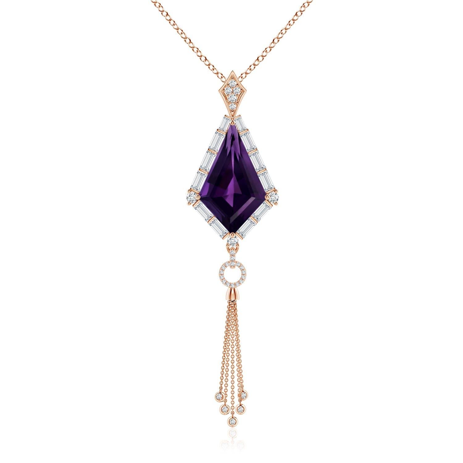 Angara Colgante de amatista natural con certificado GIA de 10,07 ct en oro de 14 quilates en venta 4