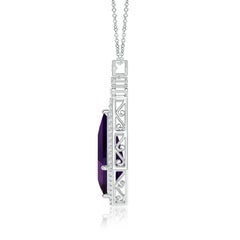 Angara Natural GIA Certified Kite-Shaped 10.07 ct Amethyst Pendant in 14K Gold