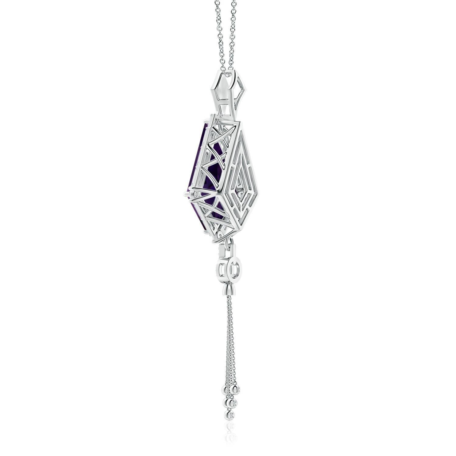 Angara Colgante de amatista natural con certificado GIA de 10,07 ct en oro de 14 quilates Corte de cometa en venta