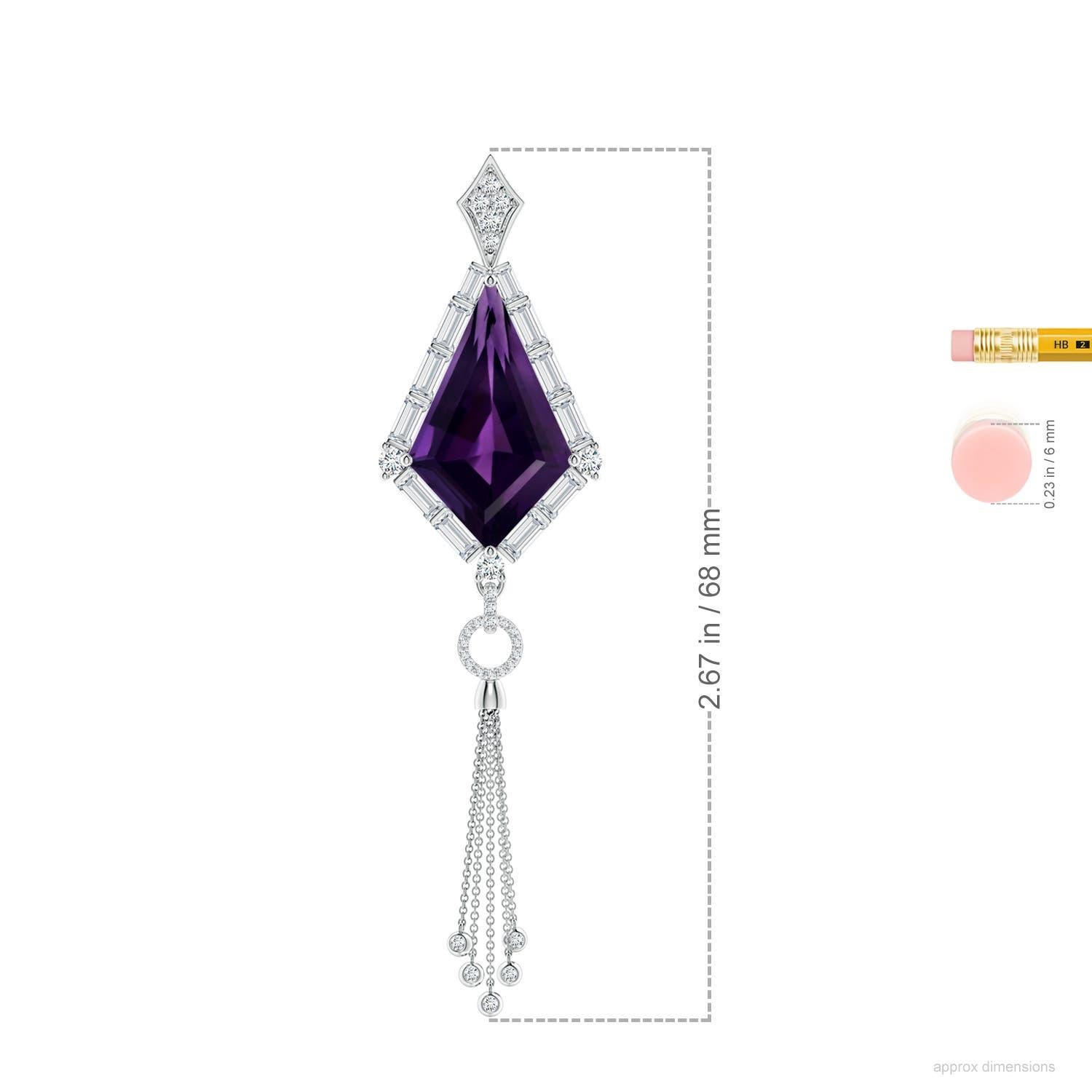 Angara Colgante de amatista natural con certificado GIA de 10,07 ct en oro de 14 quilates en Nuevo estado para la venta en Los Angeles, CA