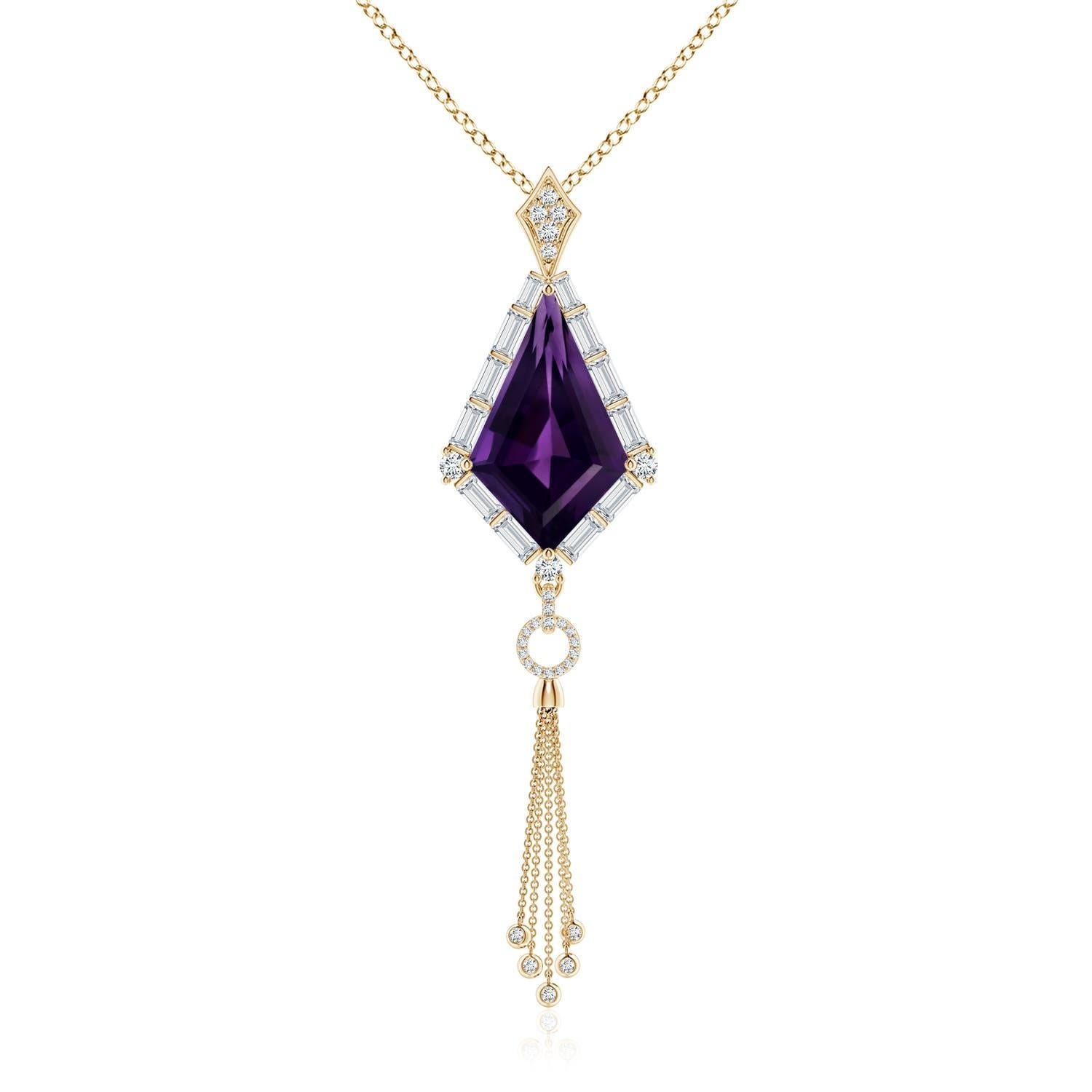 Angara Colgante de amatista natural con certificado GIA de 10,07 ct en oro de 14 quilates en venta 3