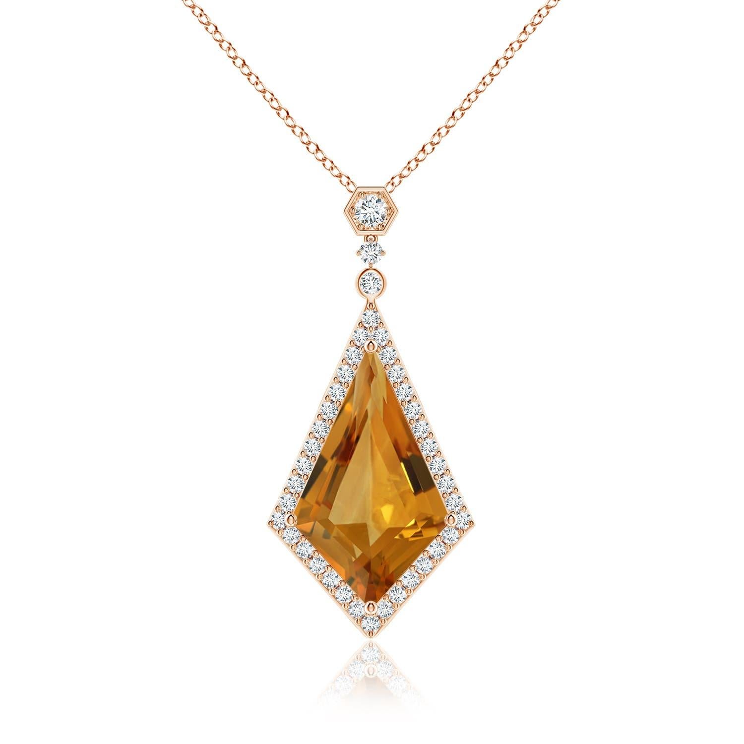 Angara Natural GIA zertifiziert Drachenform 8,78 ct Citrin Anhänger in 14K Gold im Angebot 4