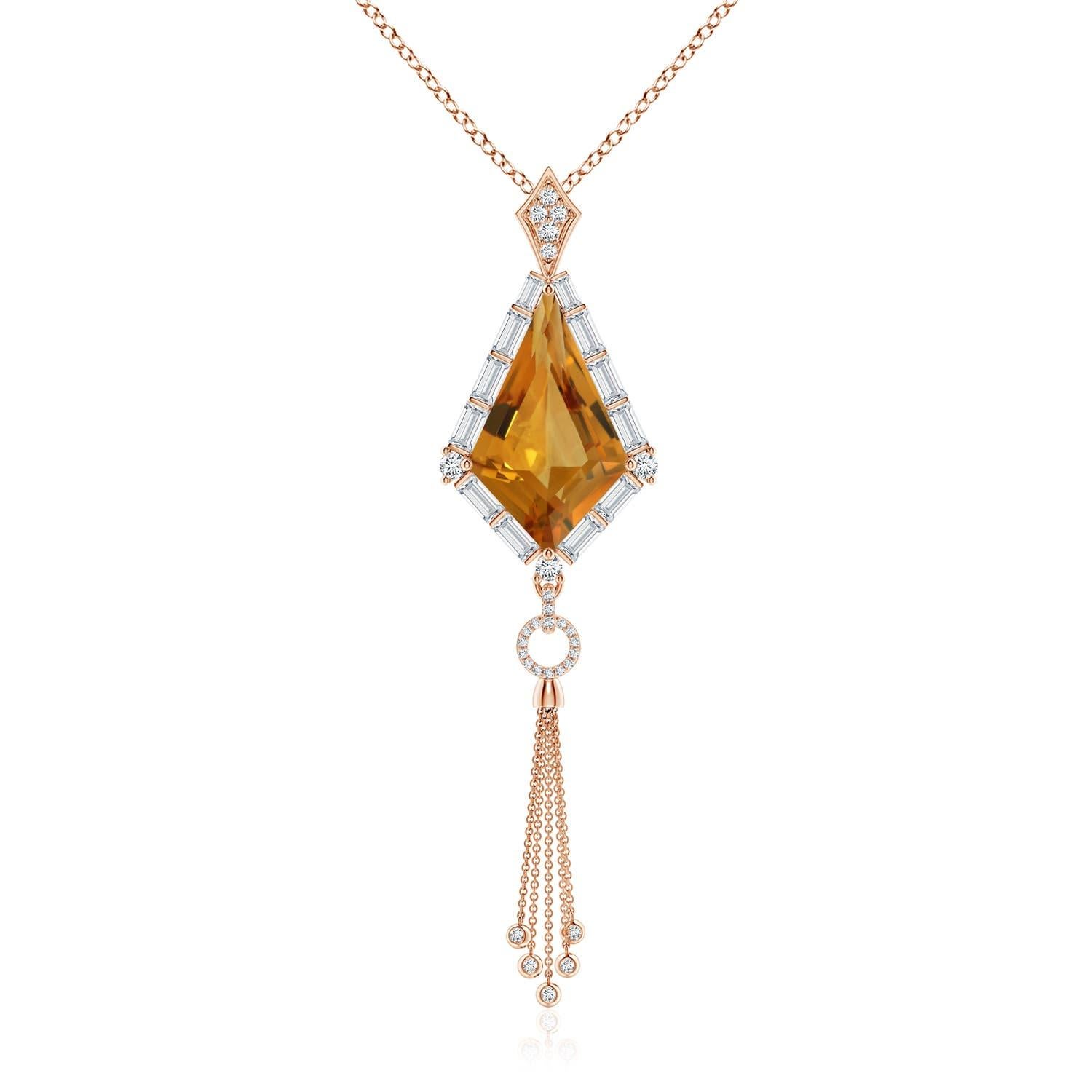 Angara Natural GIA zertifiziert Drachenform 8,78 ct Citrin Anhänger in 14K Gold im Angebot 4