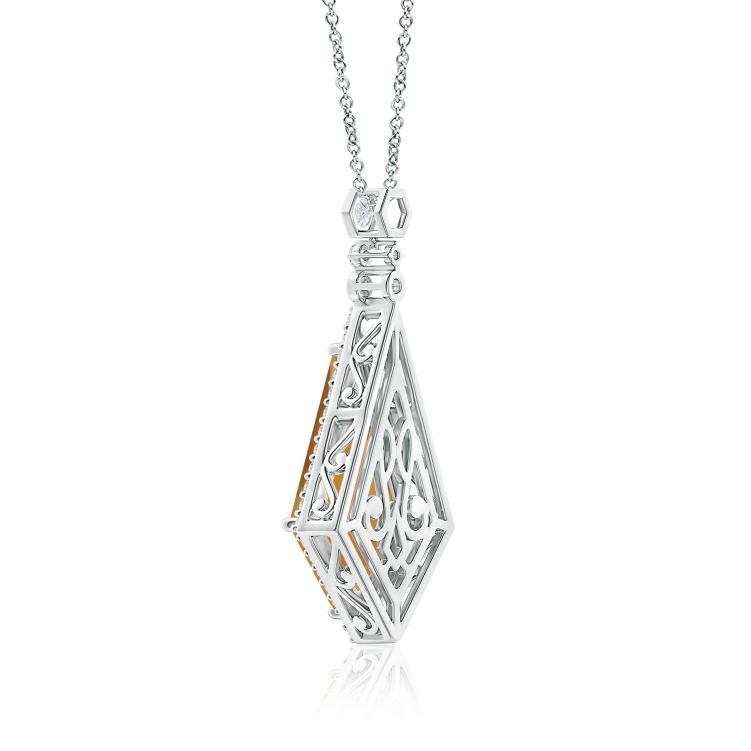 Angara Natural GIA zertifiziert Drachenform 8,78 ct Citrin Anhänger in 14K Gold (Kiteschliff) im Angebot