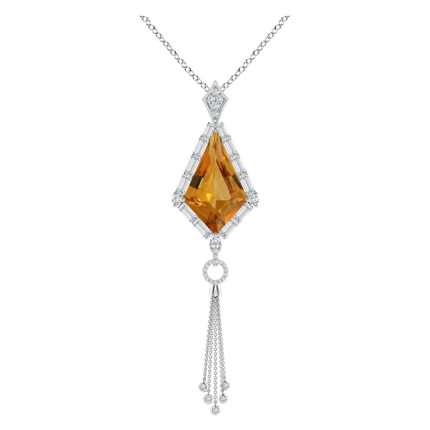 Angara Natural GIA zertifiziert Drachenform 8,78 ct Citrin Anhänger in 14K Gold