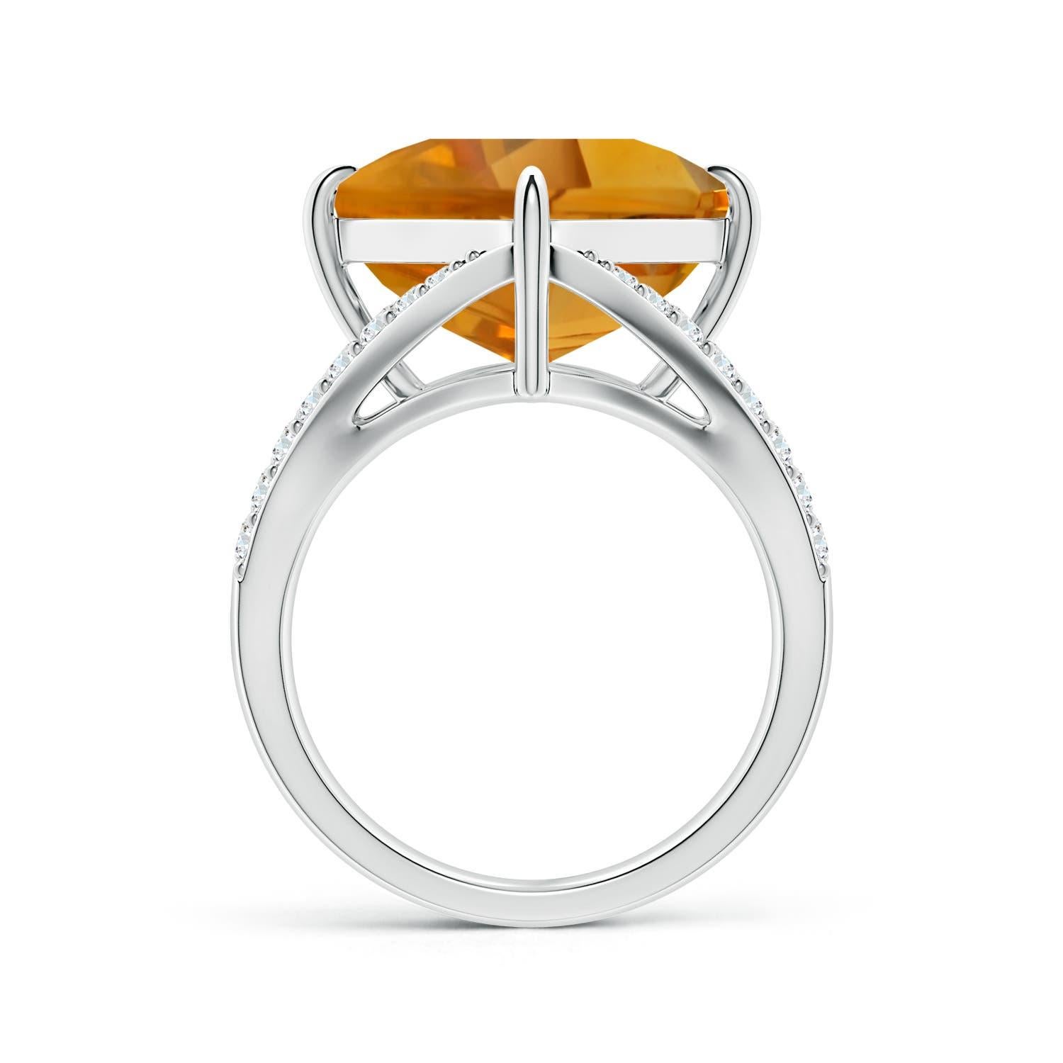Taille losange Angara - Halo de citrine en forme de cerf-volant certifié GIA de 8,78ct en or massif 14K en vente