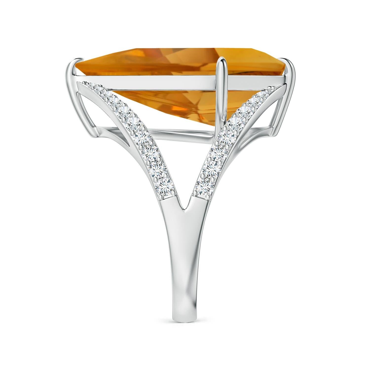 Angara - Halo de citrine en forme de cerf-volant certifié GIA de 8,78ct en or massif 14K Neuf - En vente à Los Angeles, CA