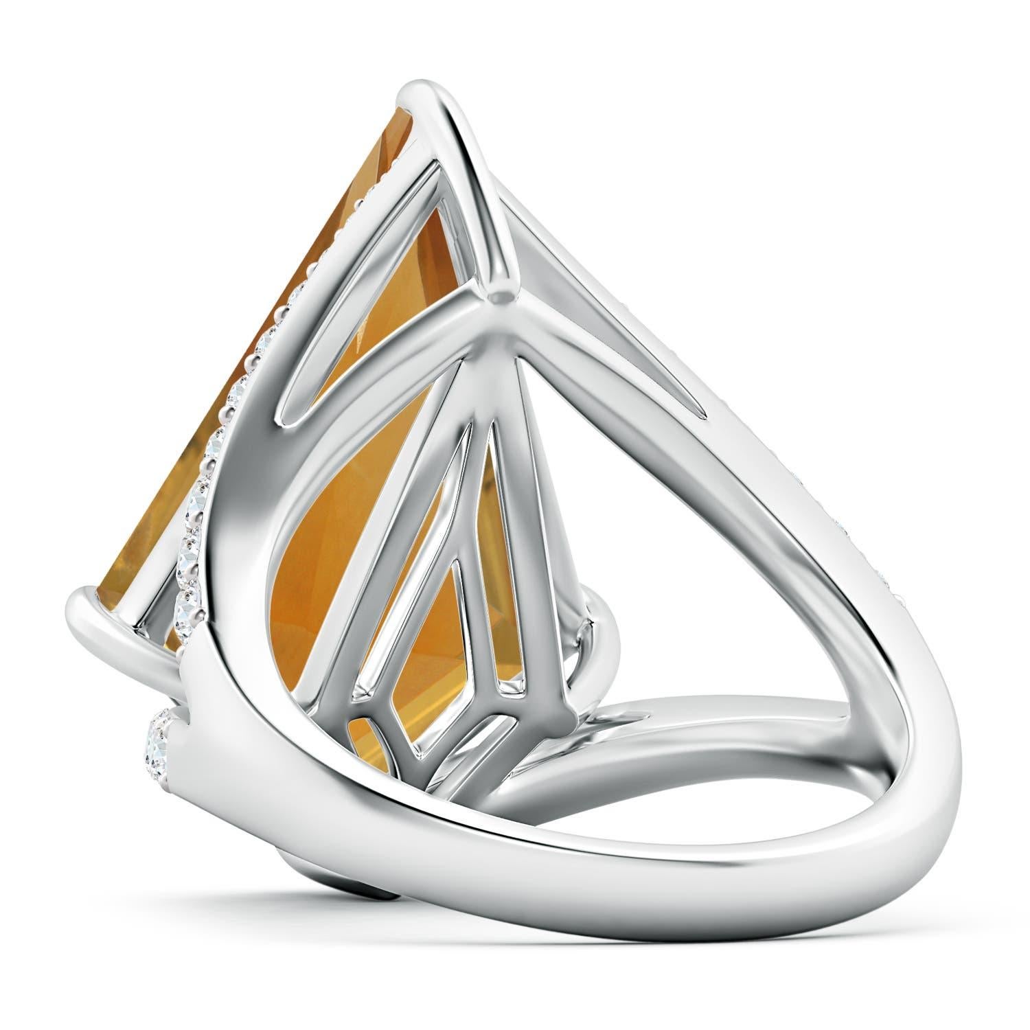 Angara - Halo de citrine en forme de cerf-volant certifié GIA de 8,78ct en or massif 14K Pour femmes en vente