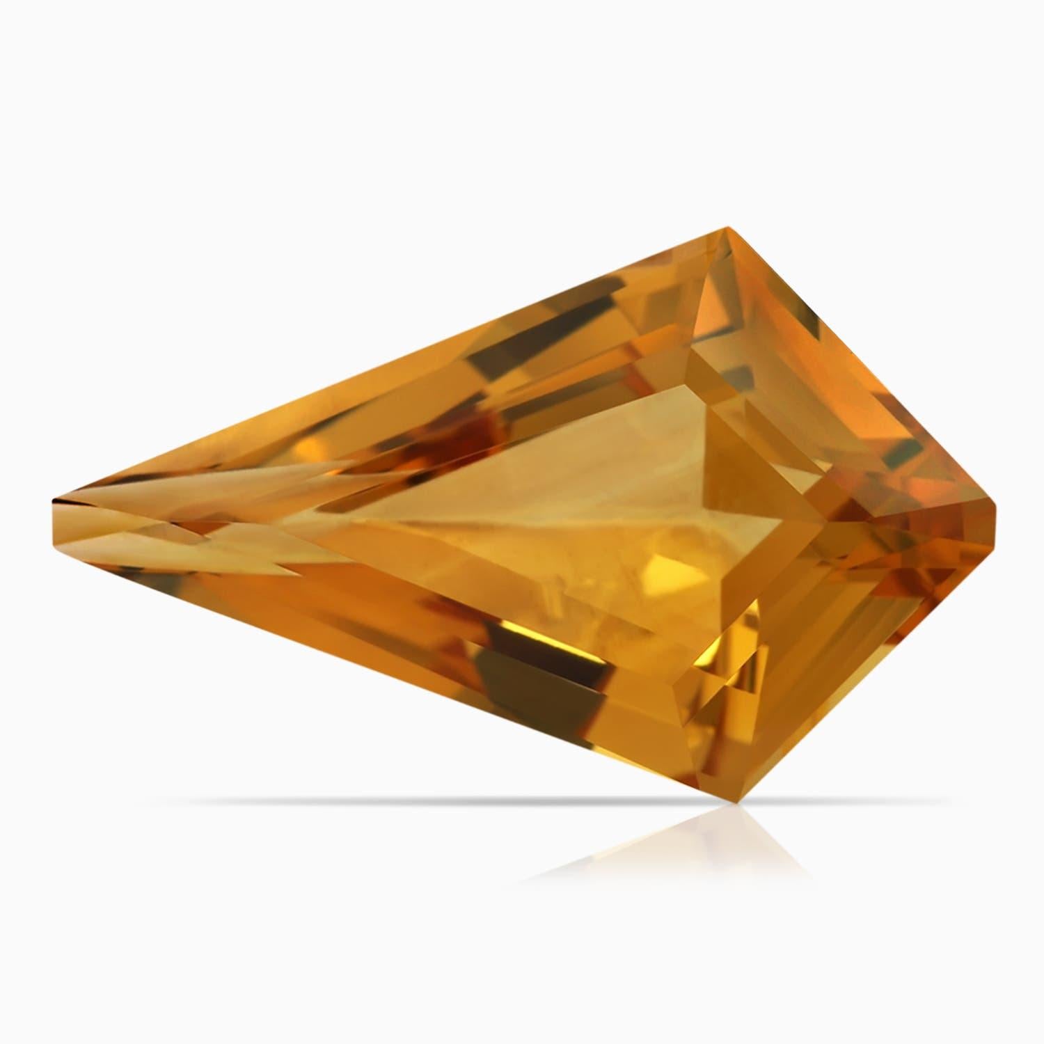 Angara - Halo de citrine en forme de cerf-volant certifié GIA de 8,78ct en or massif 14K en vente 3