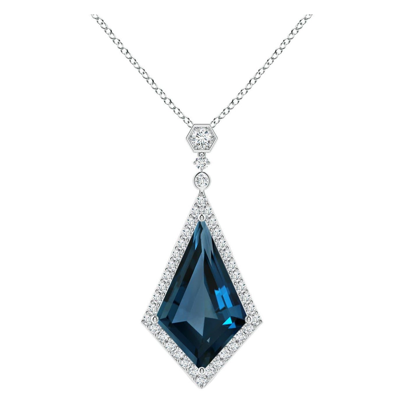 Angara Nature certifié GIA style marocain 12.33ct London Blue Topaz 14K Gold