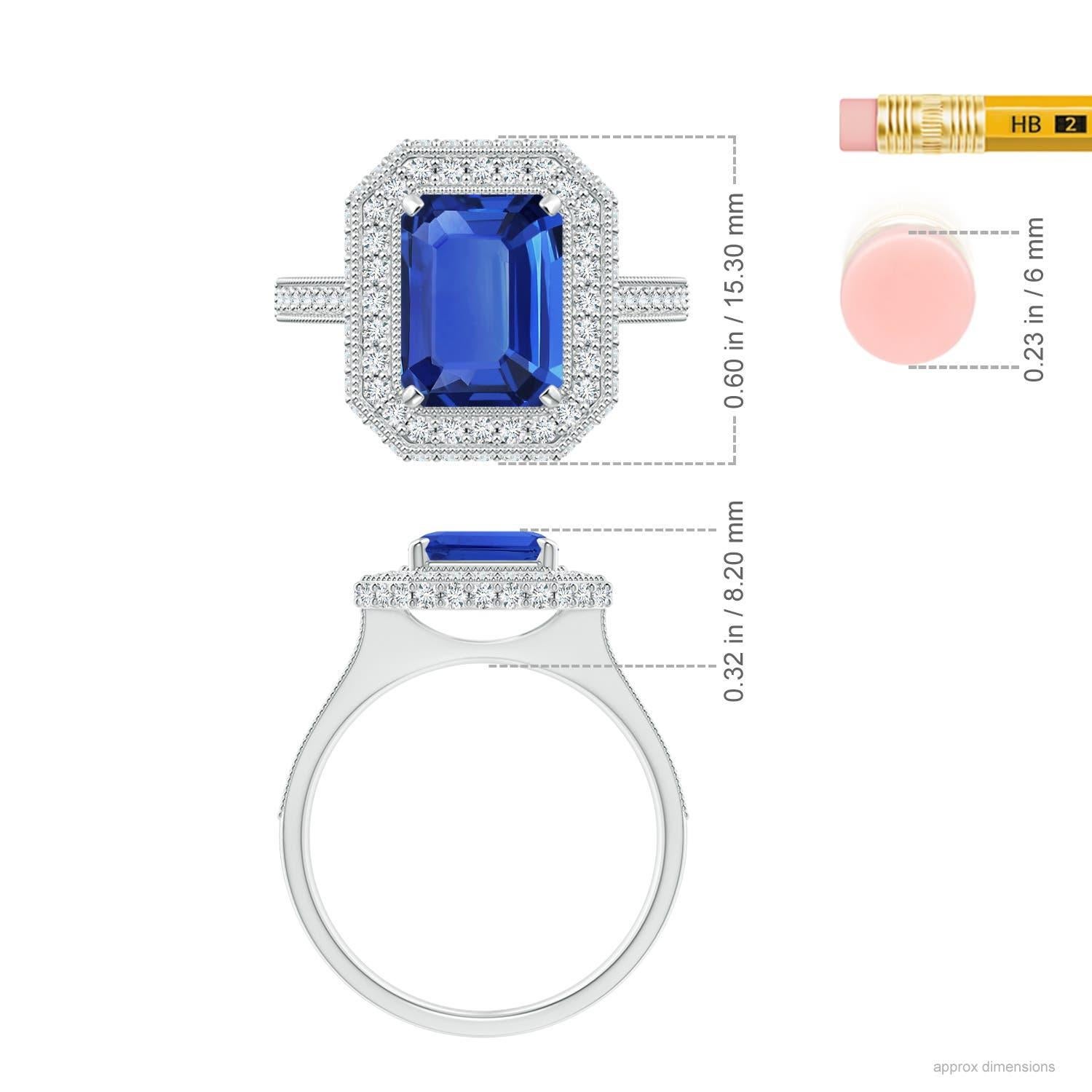 Donna Anello aureolato con zaffiro blu da 3,17 carati certificato GIA di Angara Nature in oro 14 carati in vendita