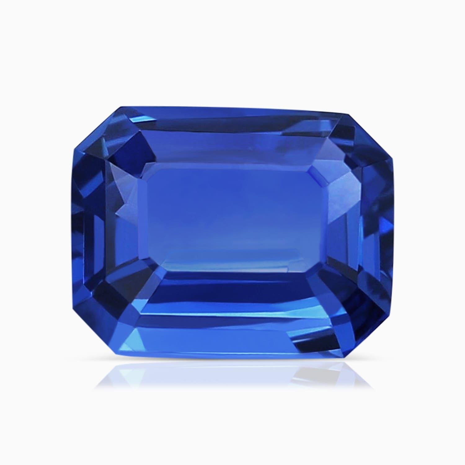Anello aureolato con zaffiro blu da 3,17 carati certificato GIA di Angara Nature in oro 14 carati in vendita 1
