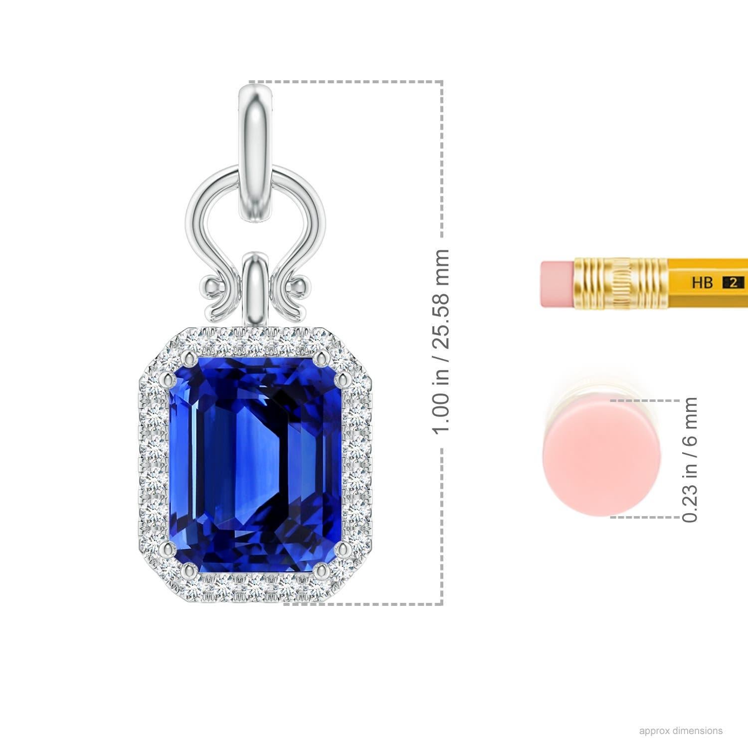 Pendentif saphir bleu octogonal certifié GIA de 5,55 ct en or 14 carats Angara Nature Pour femmes en vente