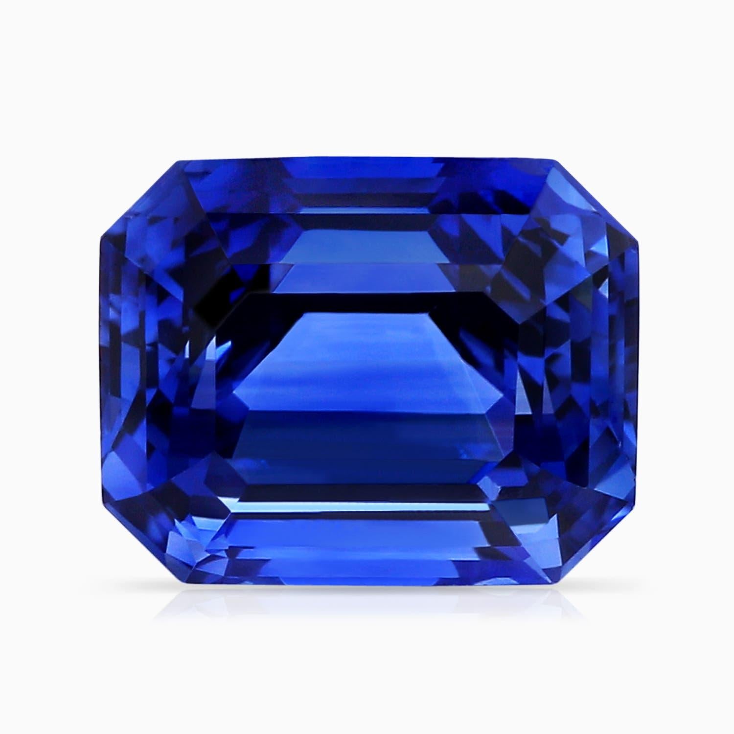 Pendentif saphir bleu octogonal certifié GIA de 5,55 ct en or 14 carats Angara Nature en vente 1