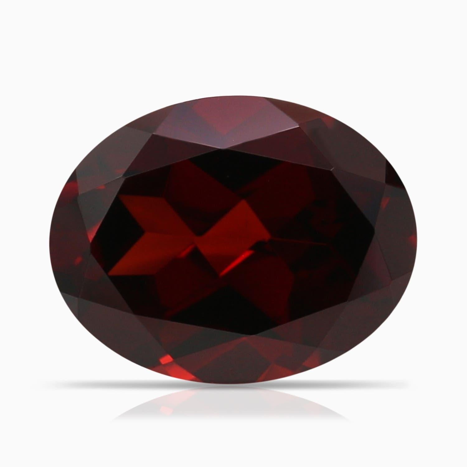 Angara Natural GIA zertifiziert Oval 11,61 ct Granat Solitär Ring in 14K Gold im Angebot 1