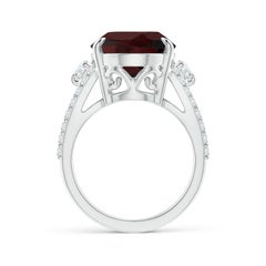 Angara Natural GIA zertifiziert Oval 11,61 ct Granat Split Shank Ring in 14K Gold