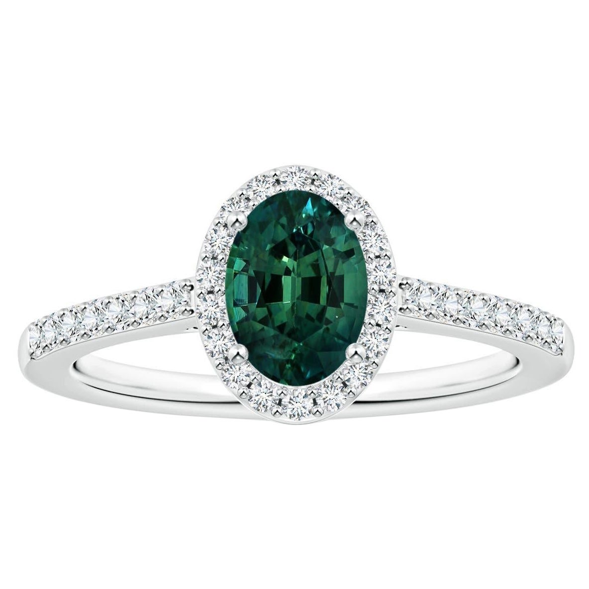 Bague en or 14 carats saphir Montana ovale de 1,74 ct certifié par la GIA, de couleur naturelle, Angara