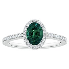 Bague en or 14 carats saphir Montana ovale de 1,74 ct certifié par la GIA, de couleur naturelle, Angara
