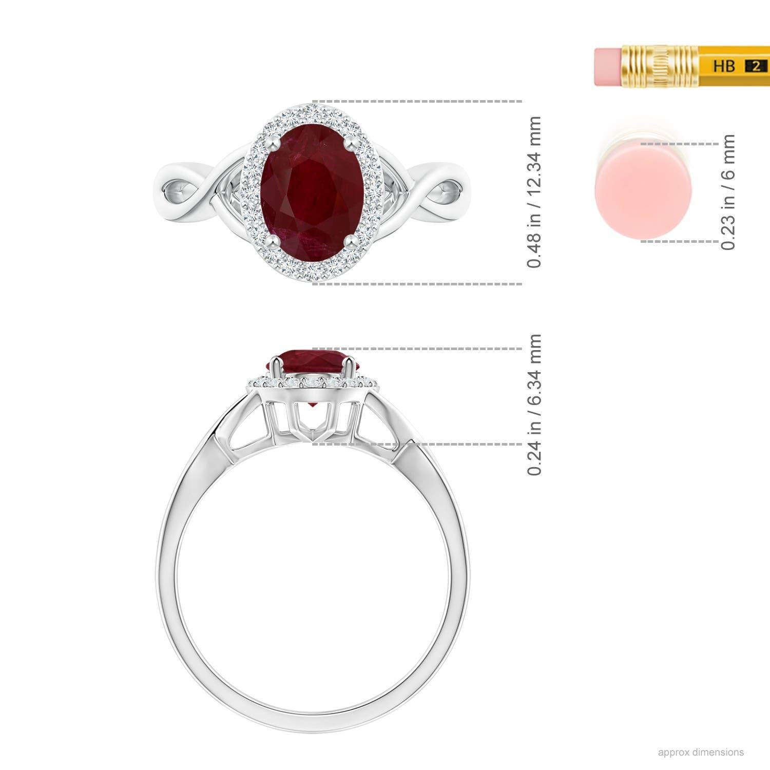 Anello di rubino ovale da 1,92 carati certificato GIA di Angara con diamante in oro 14 carati In condizioni Nuovo in vendita a Los Angeles, CA