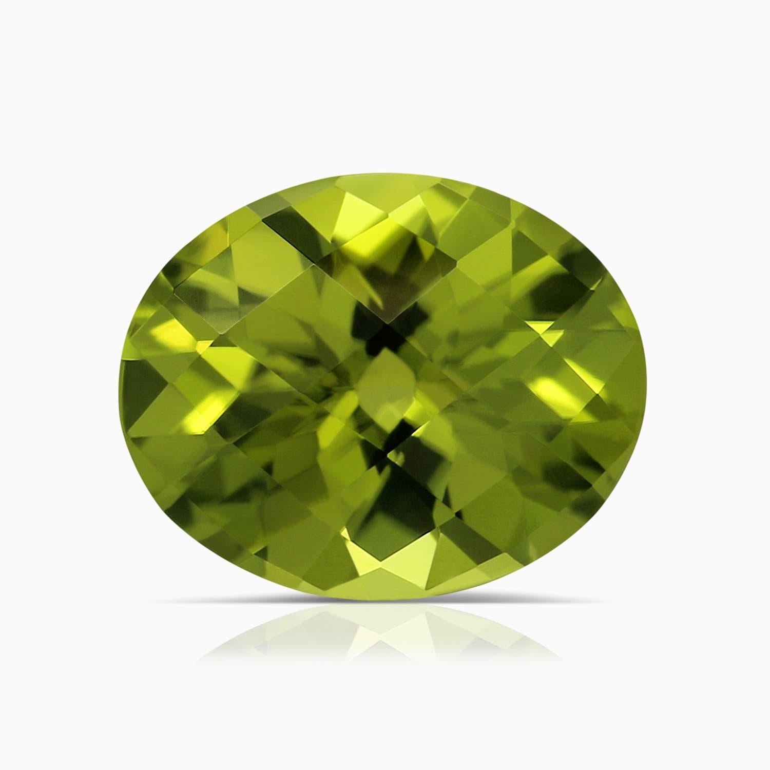 Angara natürlichen GIA zertifiziert Oval 3,29ct Peridot Solitär Ring 14K Solid Gold im Angebot 2