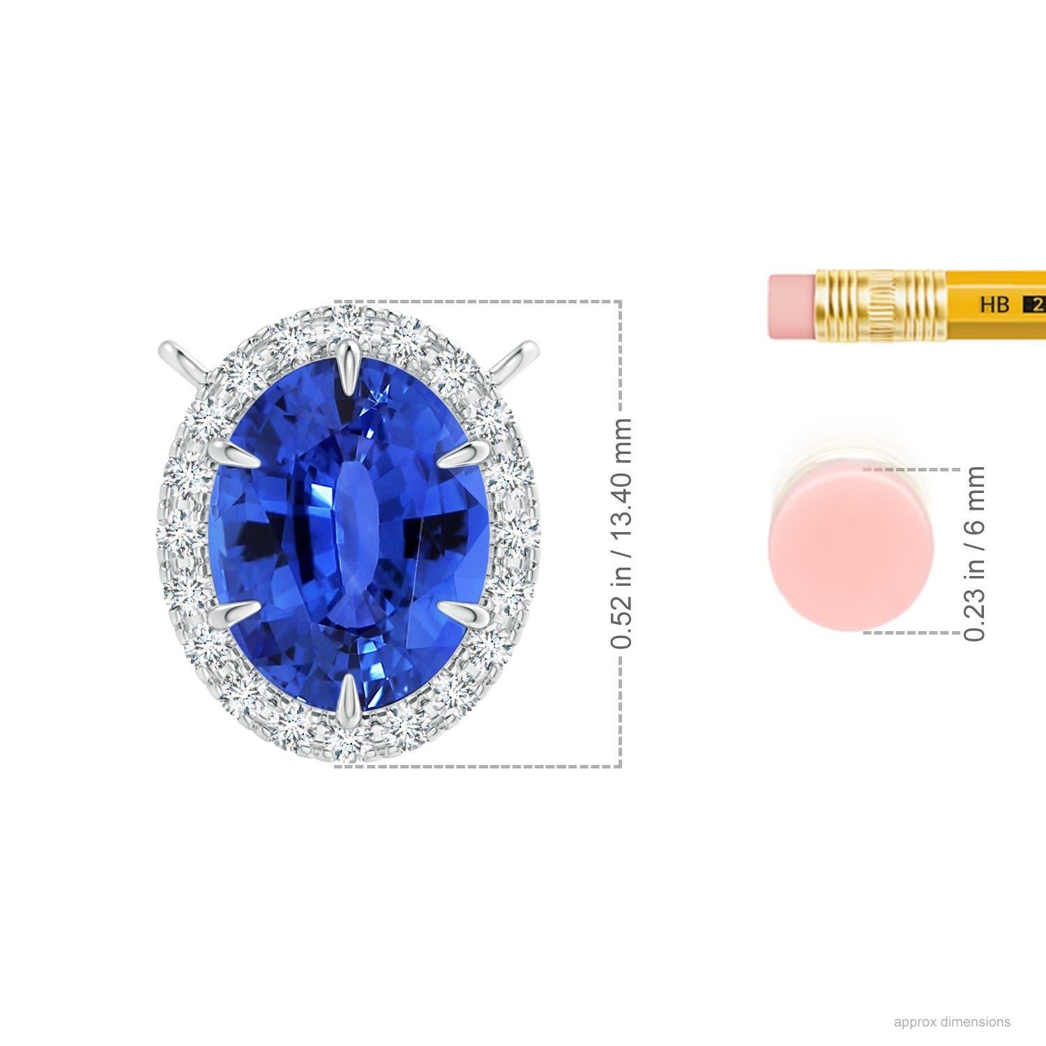 Angara Pendentif Halo en or 14K avec saphir bleu ovale de 3,42 ct certifié GIA Naturel Neuf - En vente à Los Angeles, CA