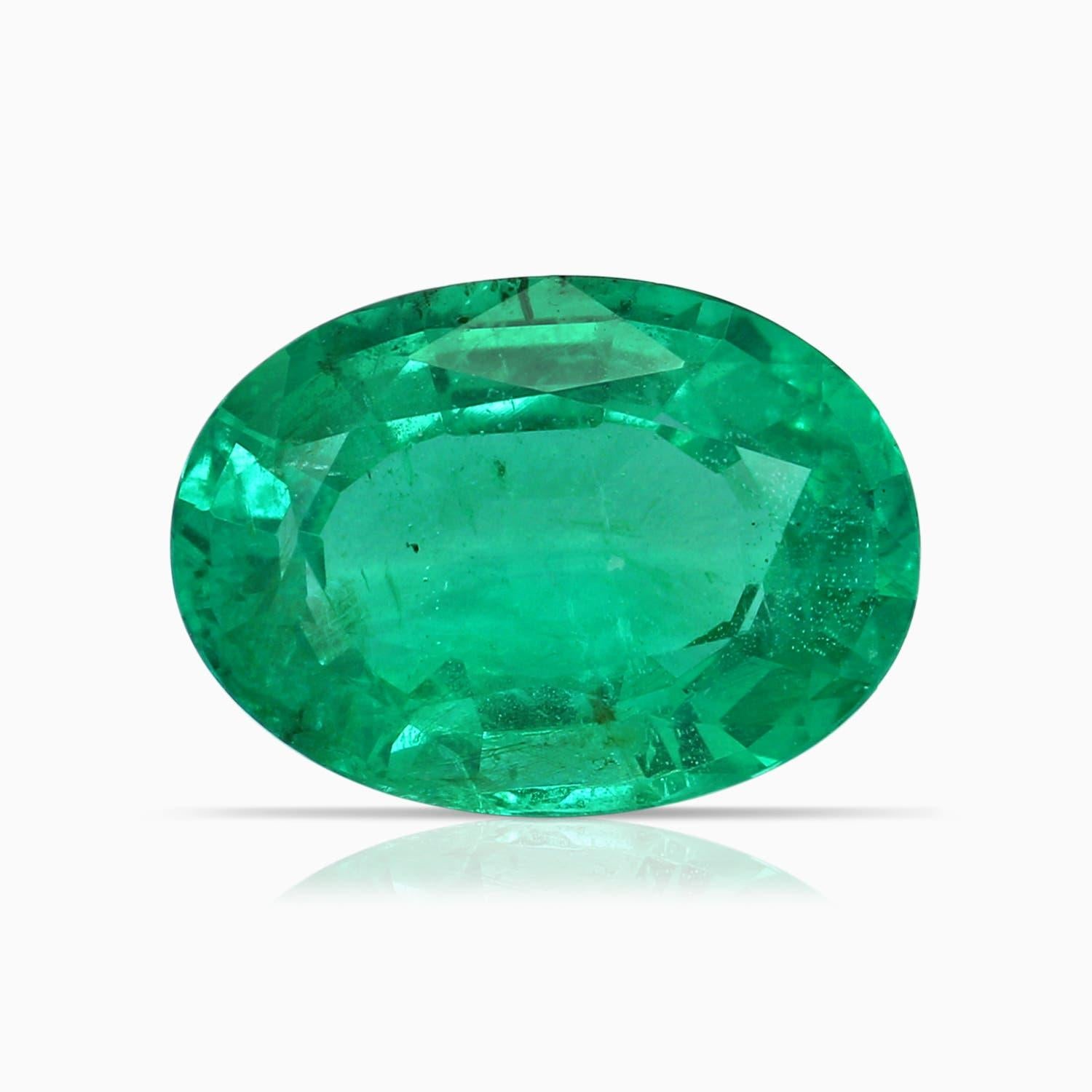 Donna Anello con smeraldo ovale da 3,58 ct e diamanti in oro 14K di Angara Nature certificato GIA in vendita
